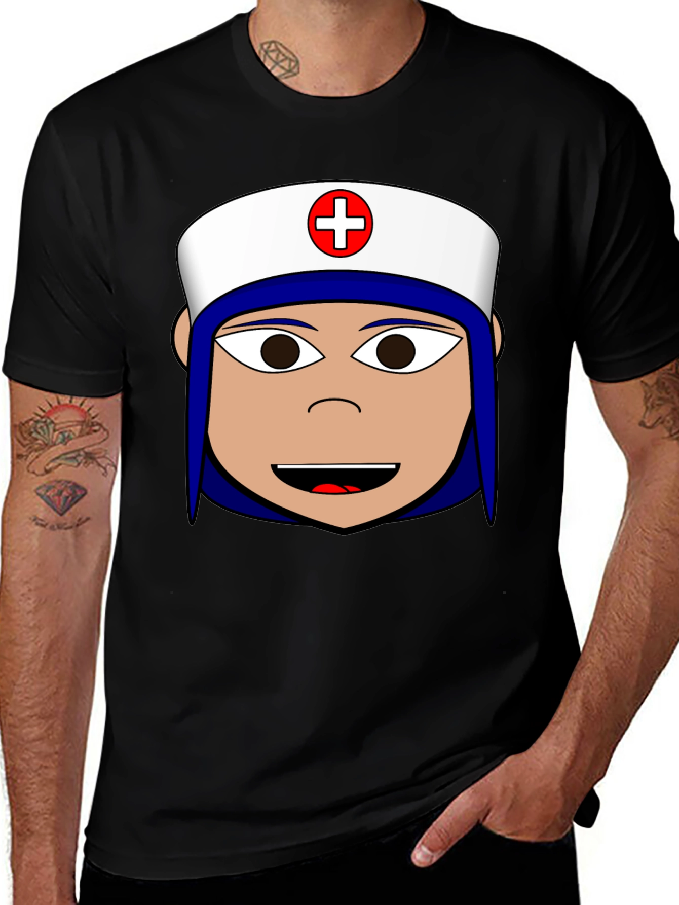 Cartoon Nurse T-Shirt - Unique Graphic Tee