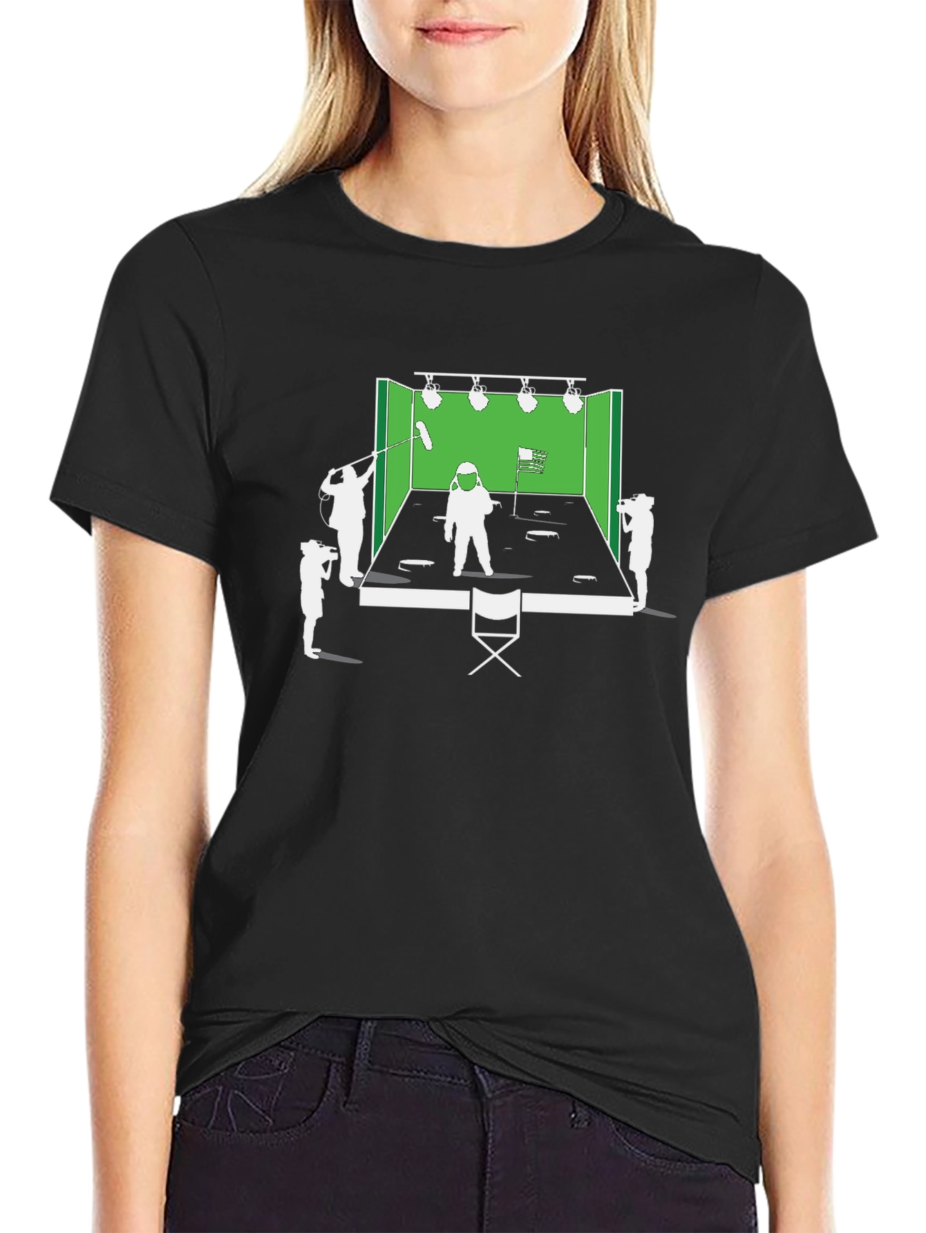 Behind the Scenes T-Shirt Black Cotton
