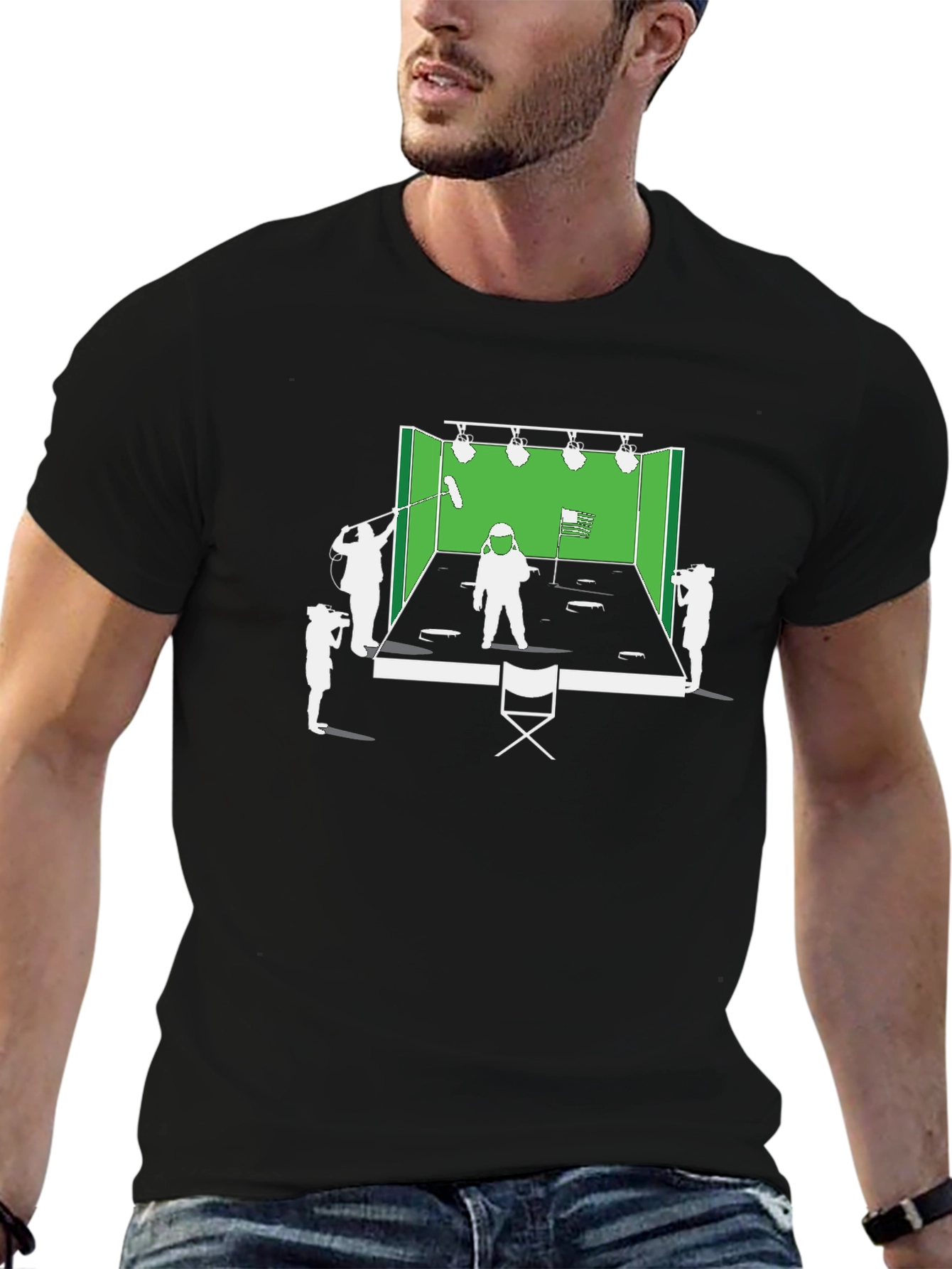 Behind the Scenes T-Shirt Black Cotton