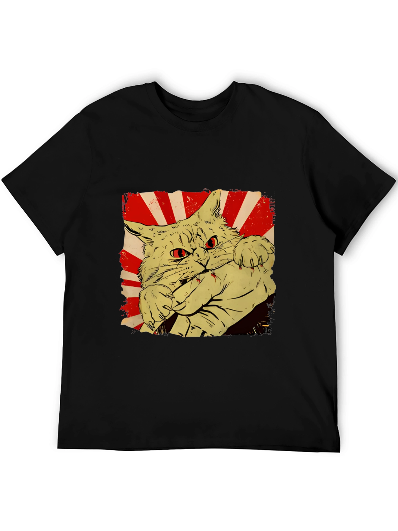 Cat Bite Graphic Tee - Red Eye Feline