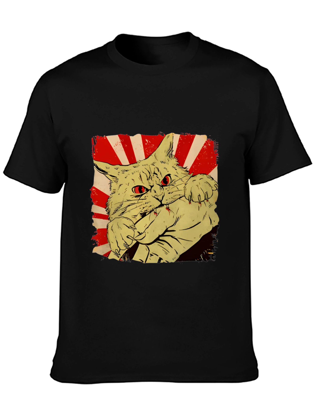 Cat Bite Graphic Tee - Red Eye Feline