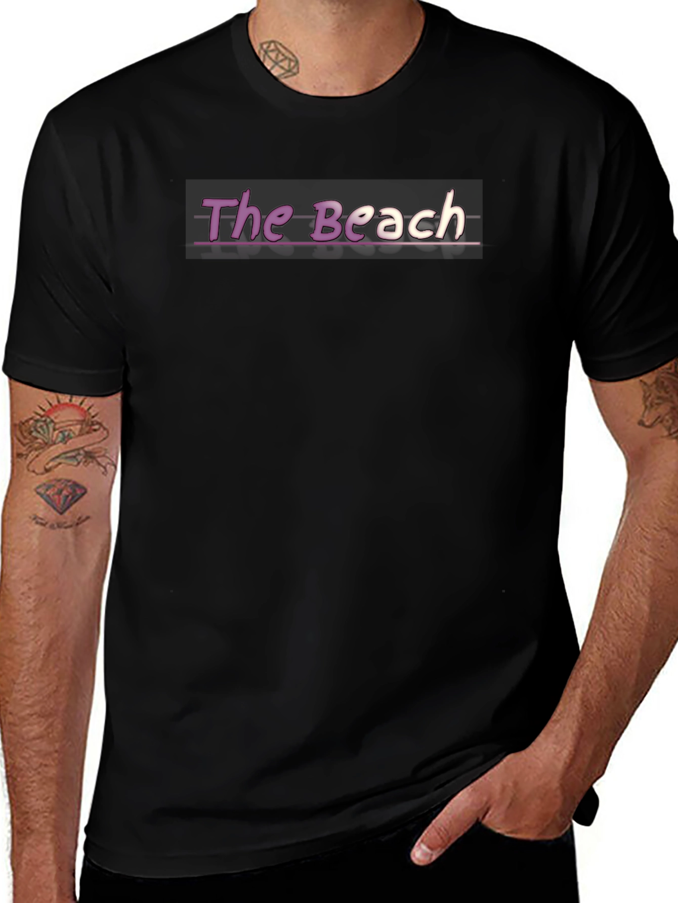 The Beach Graphic Tee - Casual Black T-Shirt