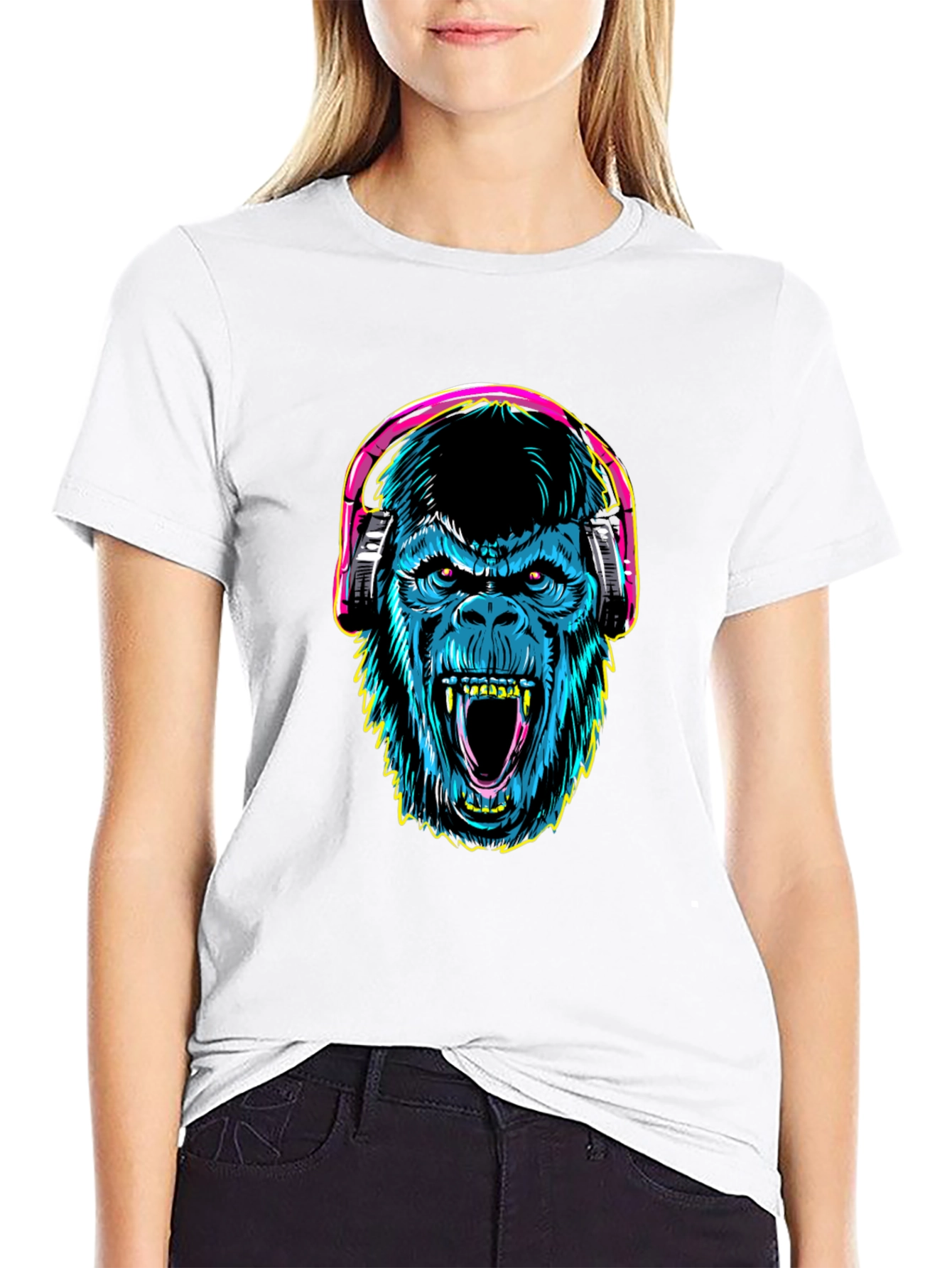 Gorilla Headphone Graphic T-Shirt - Cool Streetwear Style
