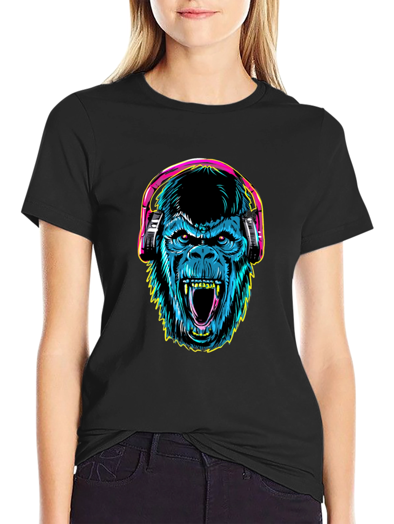 Gorilla Headphone Graphic T-Shirt - Cool Streetwear Style