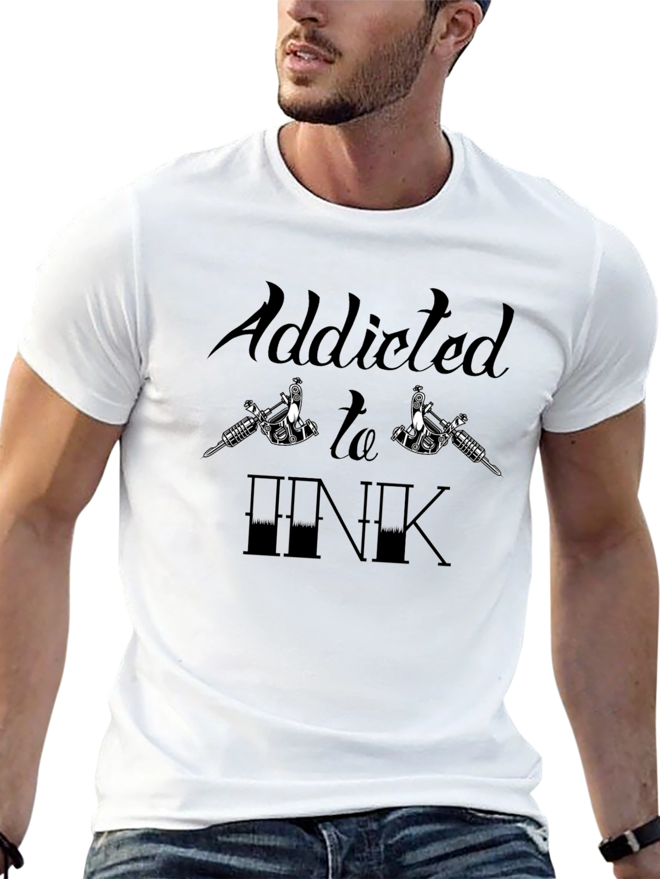 Addicted to Ink Graphic Tee - Tattoo Lover T-Shirt