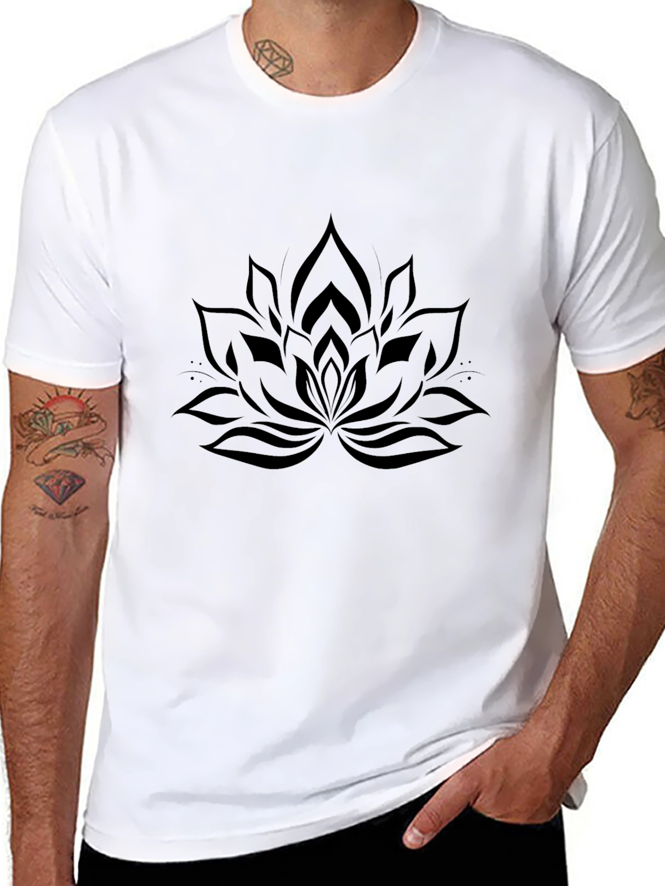 Lotus Mandala Black T-Shirt