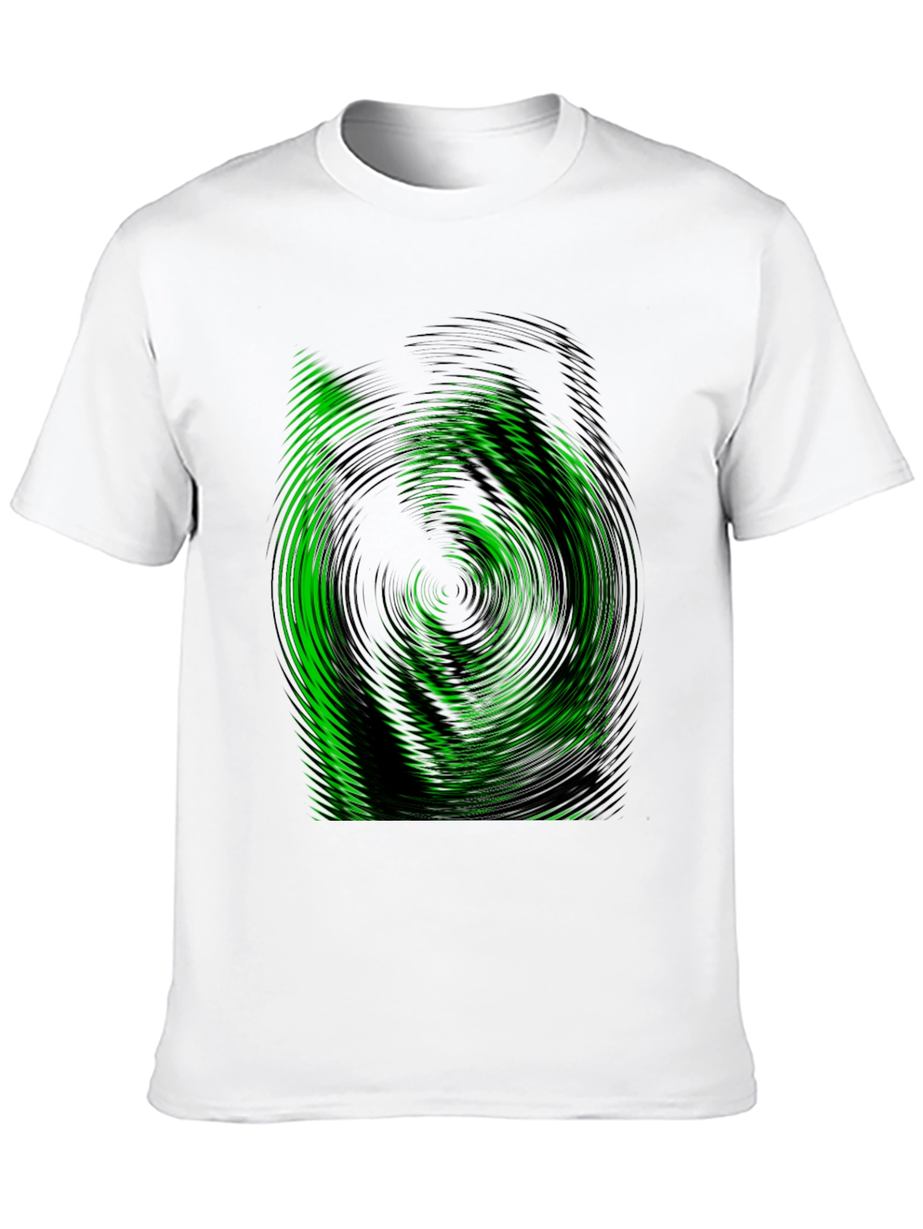 Green Vortex Graphic Black T-Shirt
