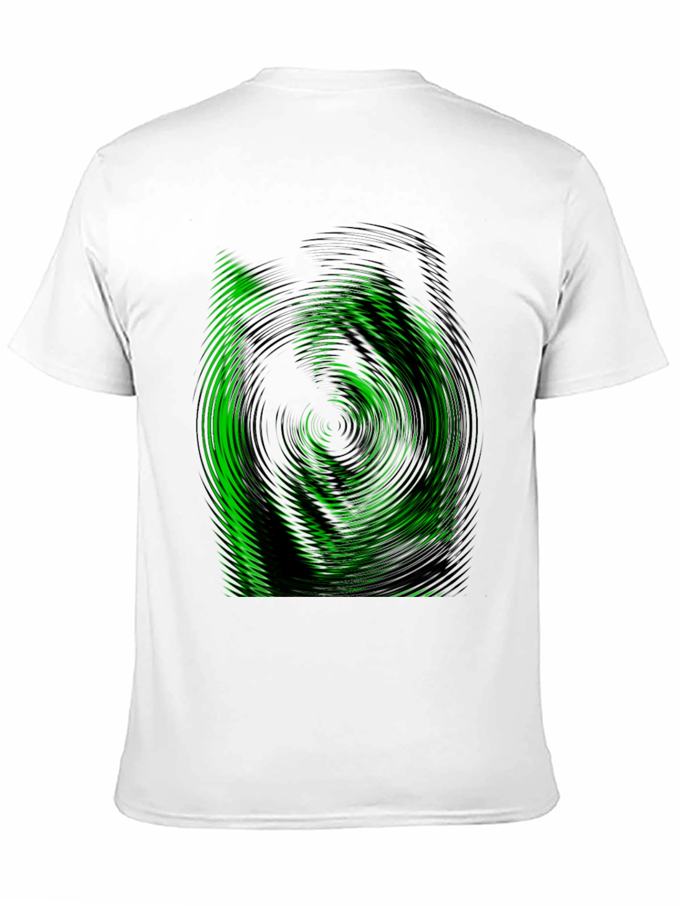 Green Vortex Graphic Black T-Shirt