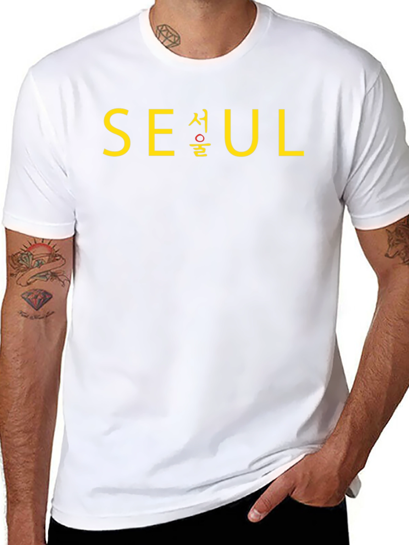Seoul T-Shirt - Black Crew Neck Graphic Tee