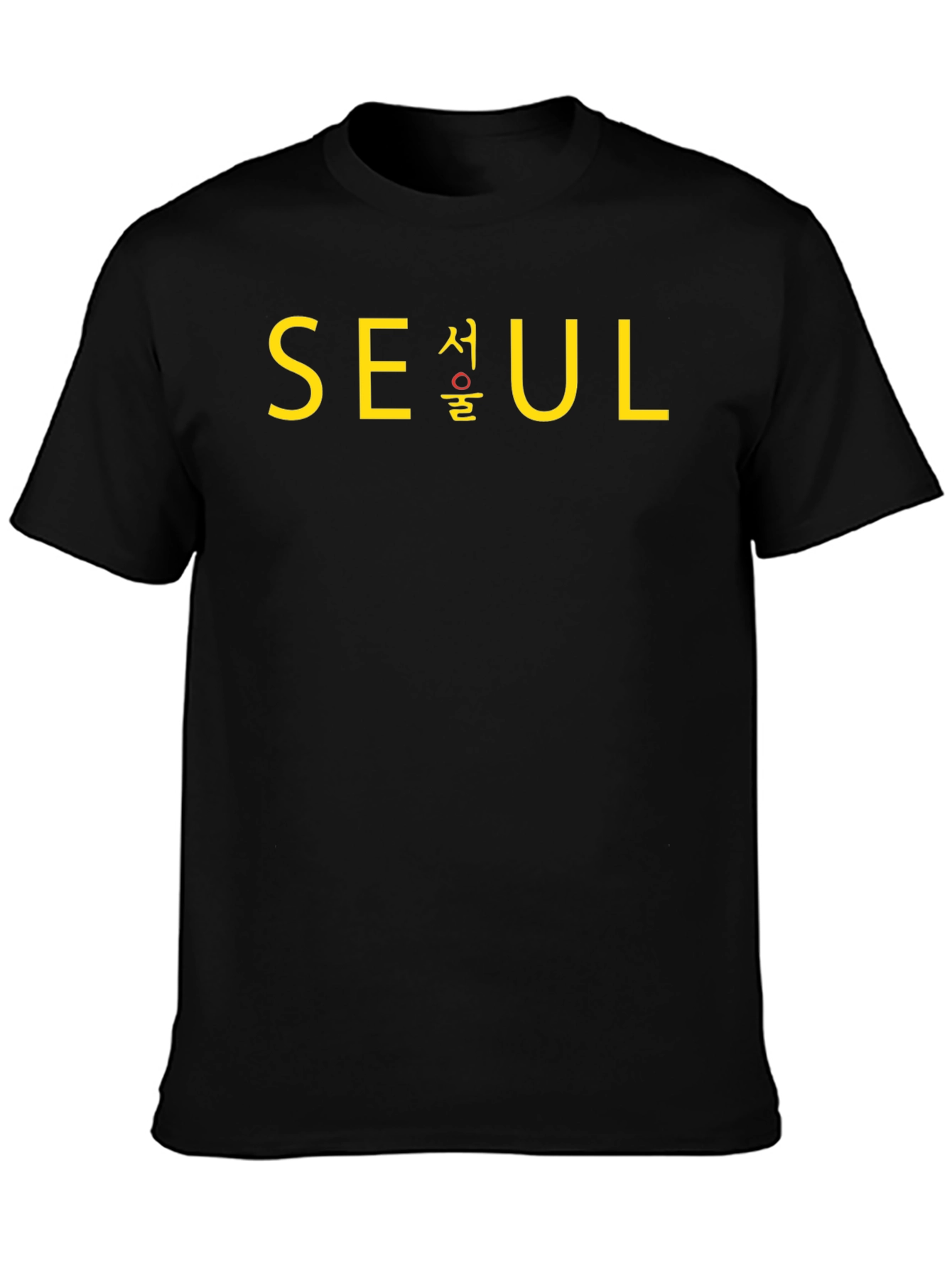 Seoul T-Shirt - Black Crew Neck Graphic Tee