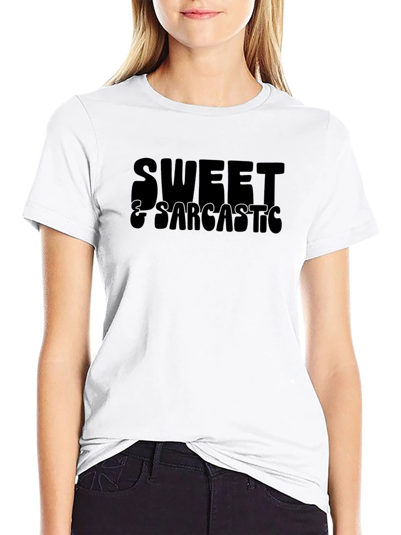 Sweet & Sarcastic Black Graphic Tee