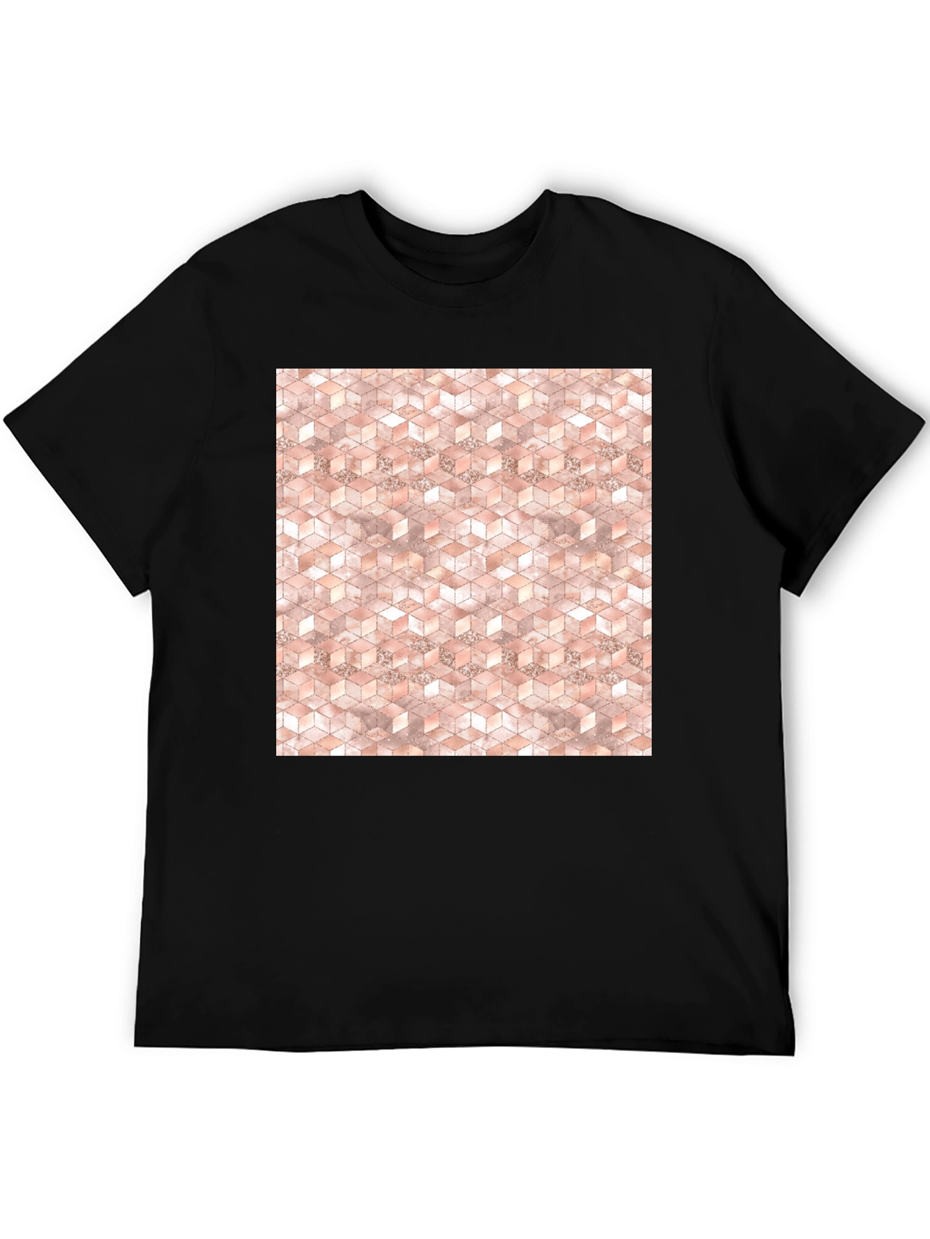 Geometric Cube Pattern Tee - Modern Style