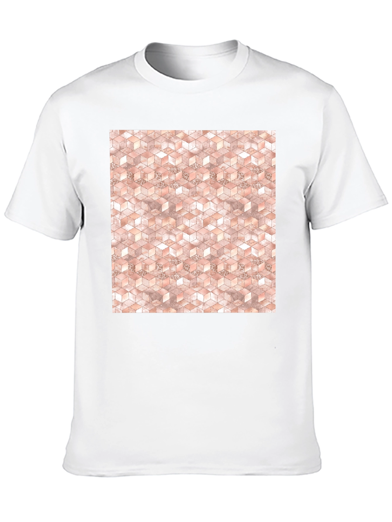 Geometric Cube Pattern Tee - Modern Style