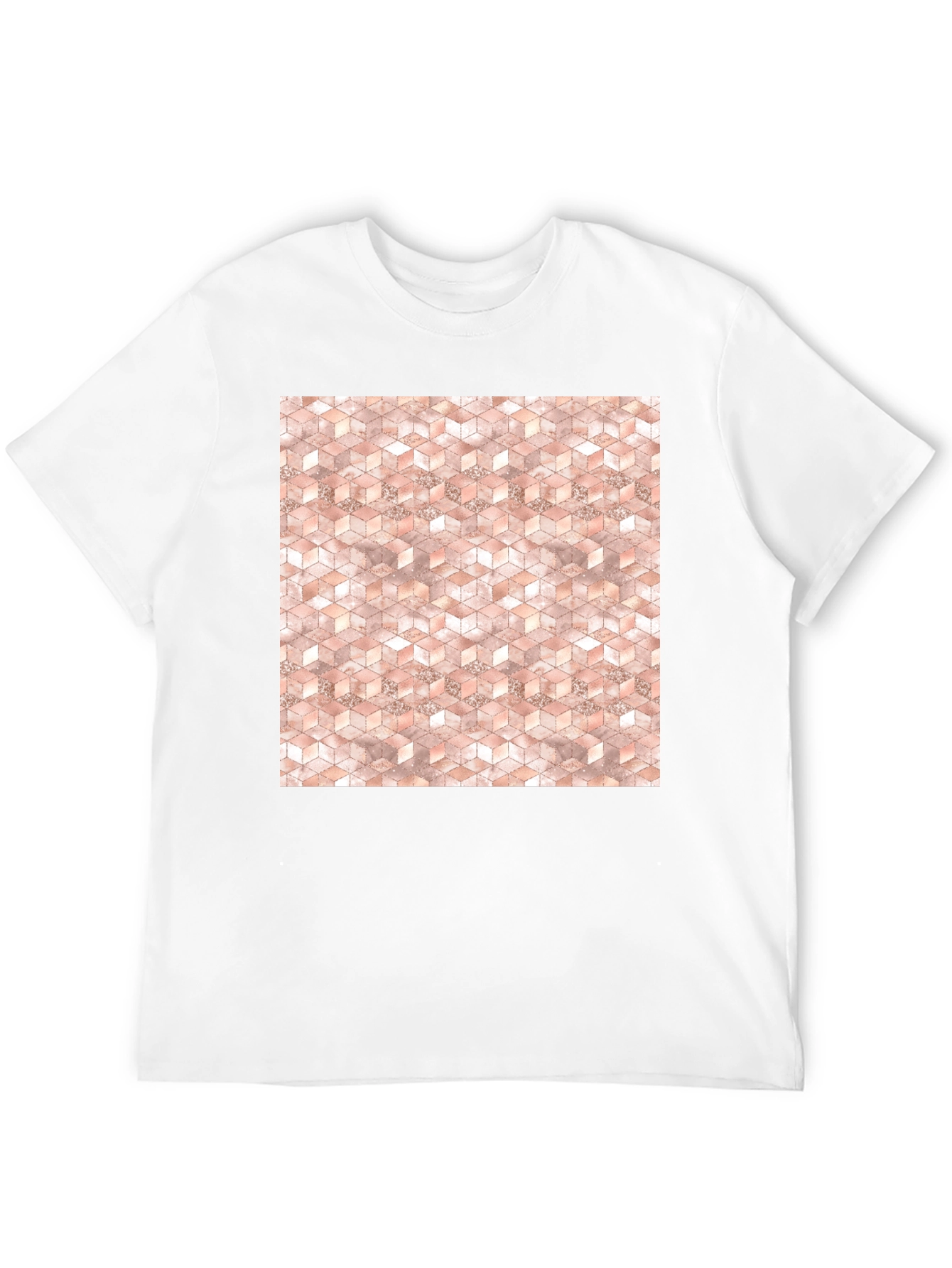 Geometric Cube Pattern Tee - Modern Style