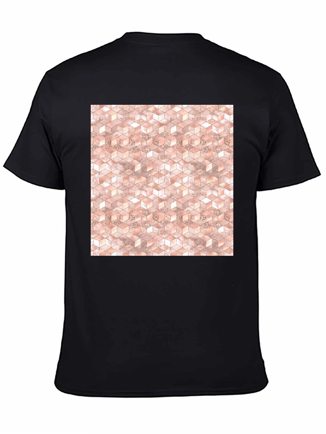 Geometric Cube Pattern Tee - Modern Style