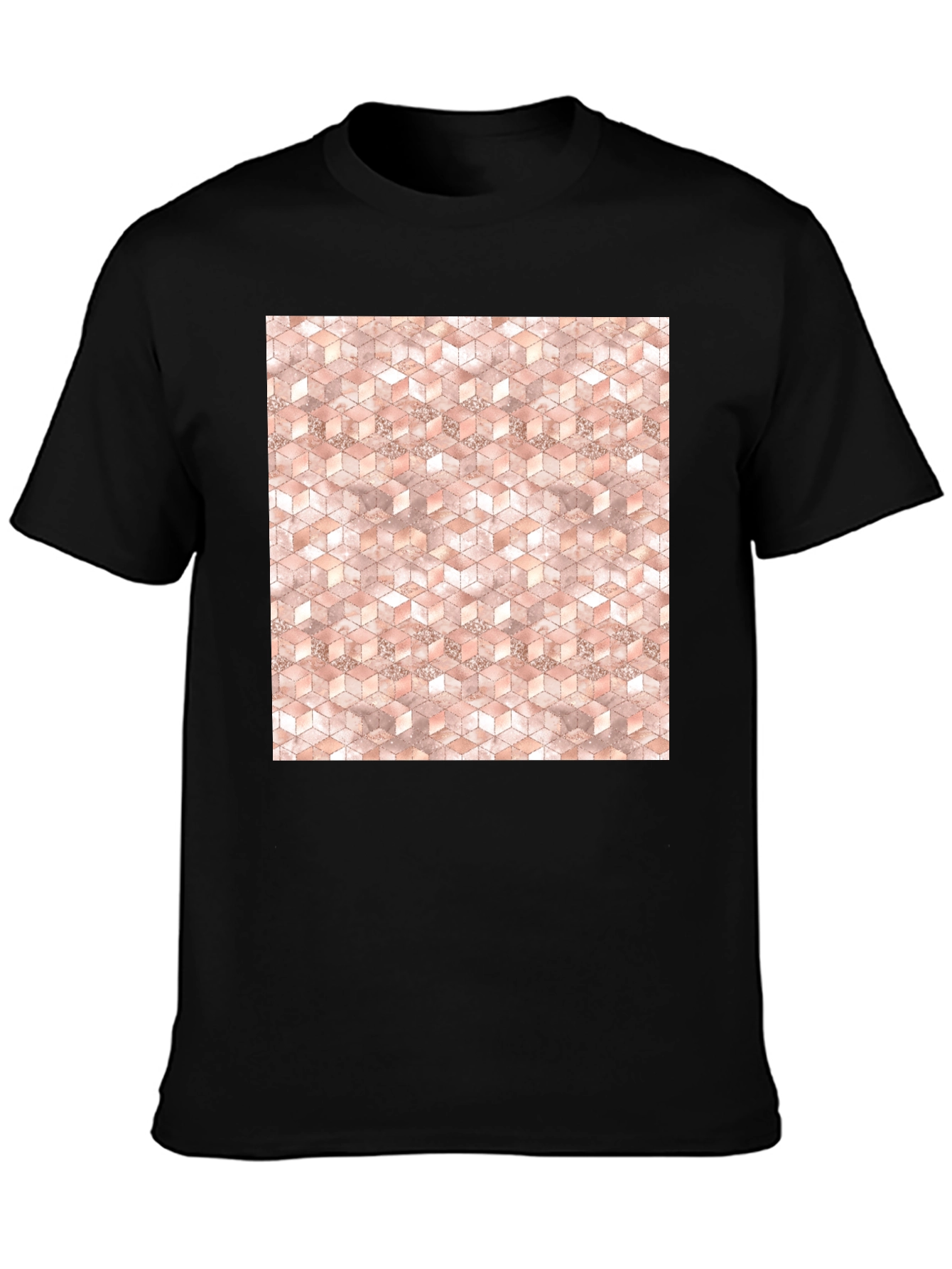 Geometric Cube Pattern Tee - Modern Style