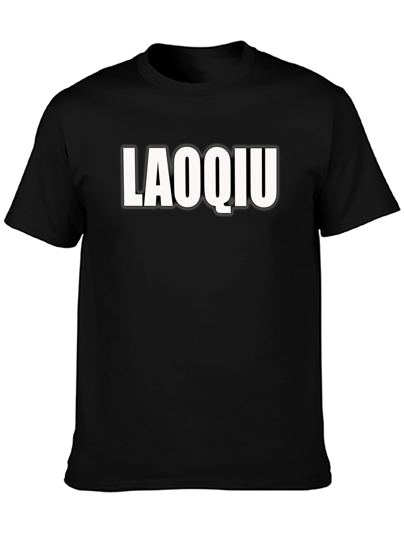 Laoqiu Graphic Tee - Trendy Black Cotton T-Shirt