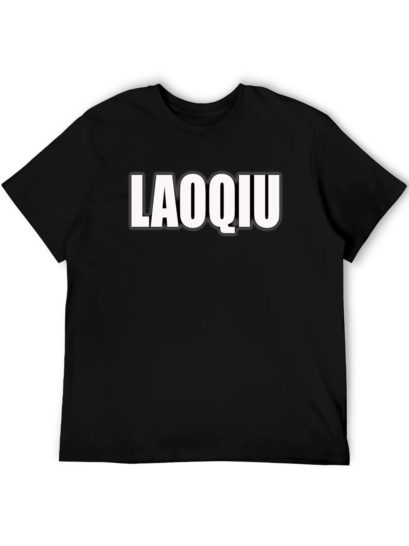 Laoqiu Graphic Tee - Trendy Black Cotton T-Shirt
