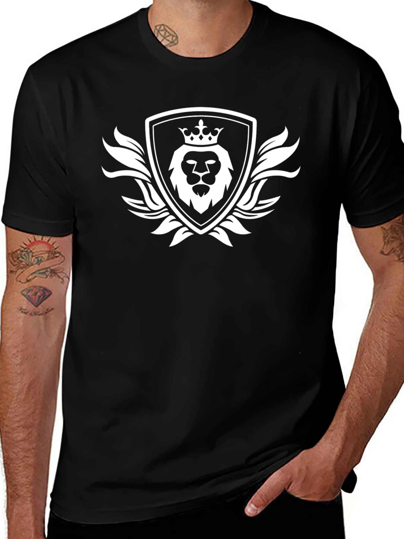Black Lion Crest Graphic Tee