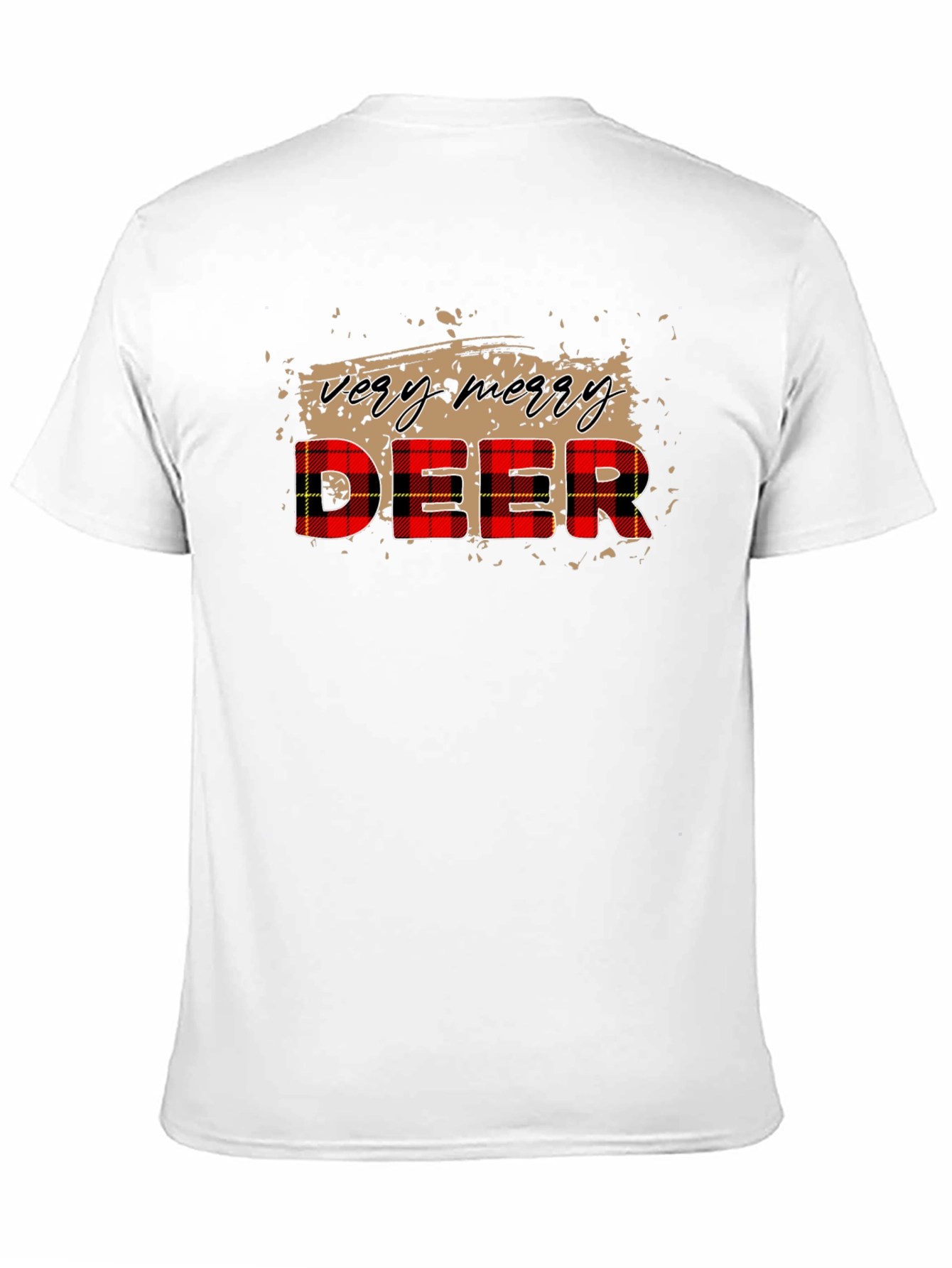 Very Merry Deer Plaid Christmas T-Shirt
