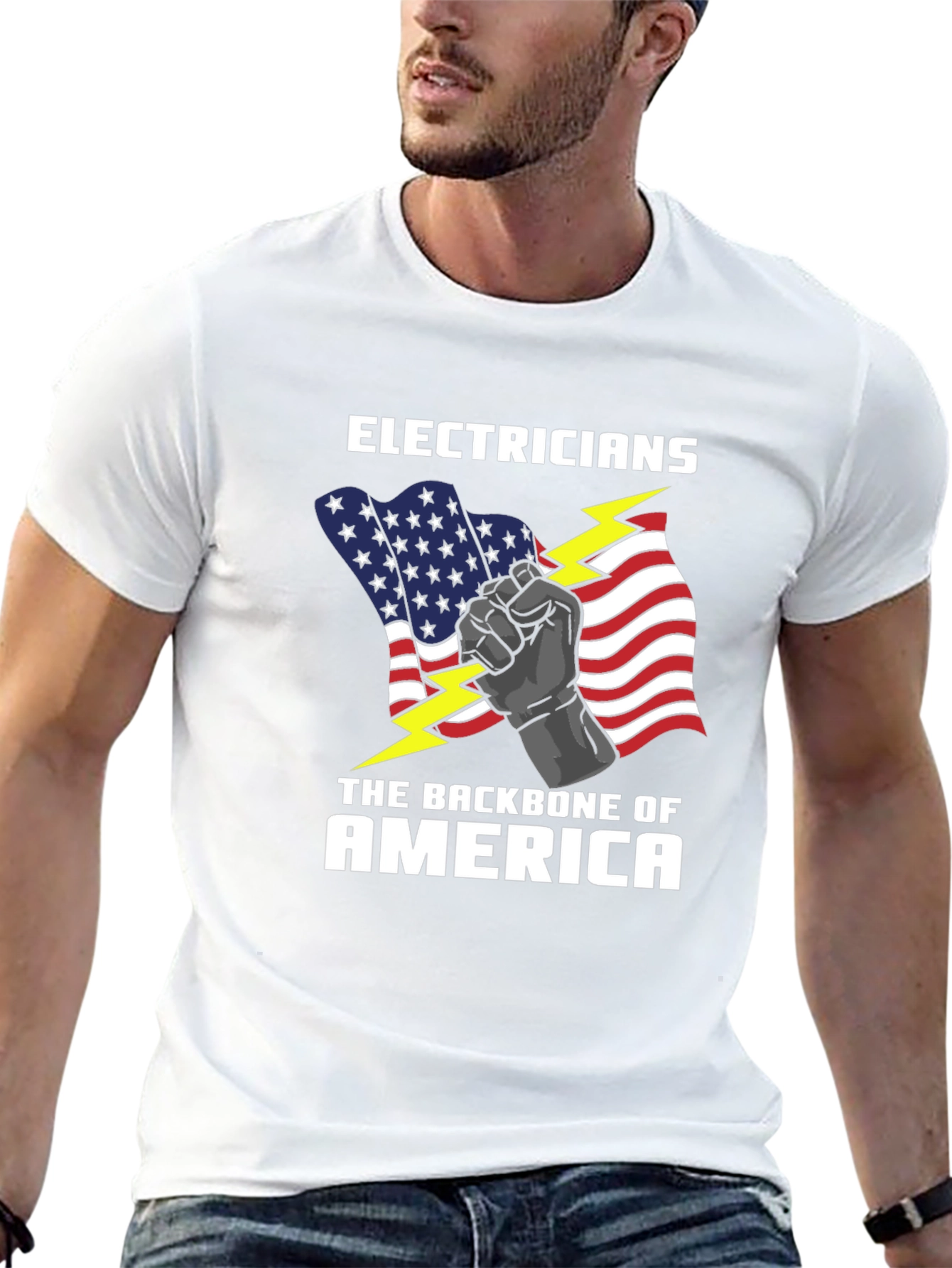 Electricians Backbone of America Graphic T-Shirt