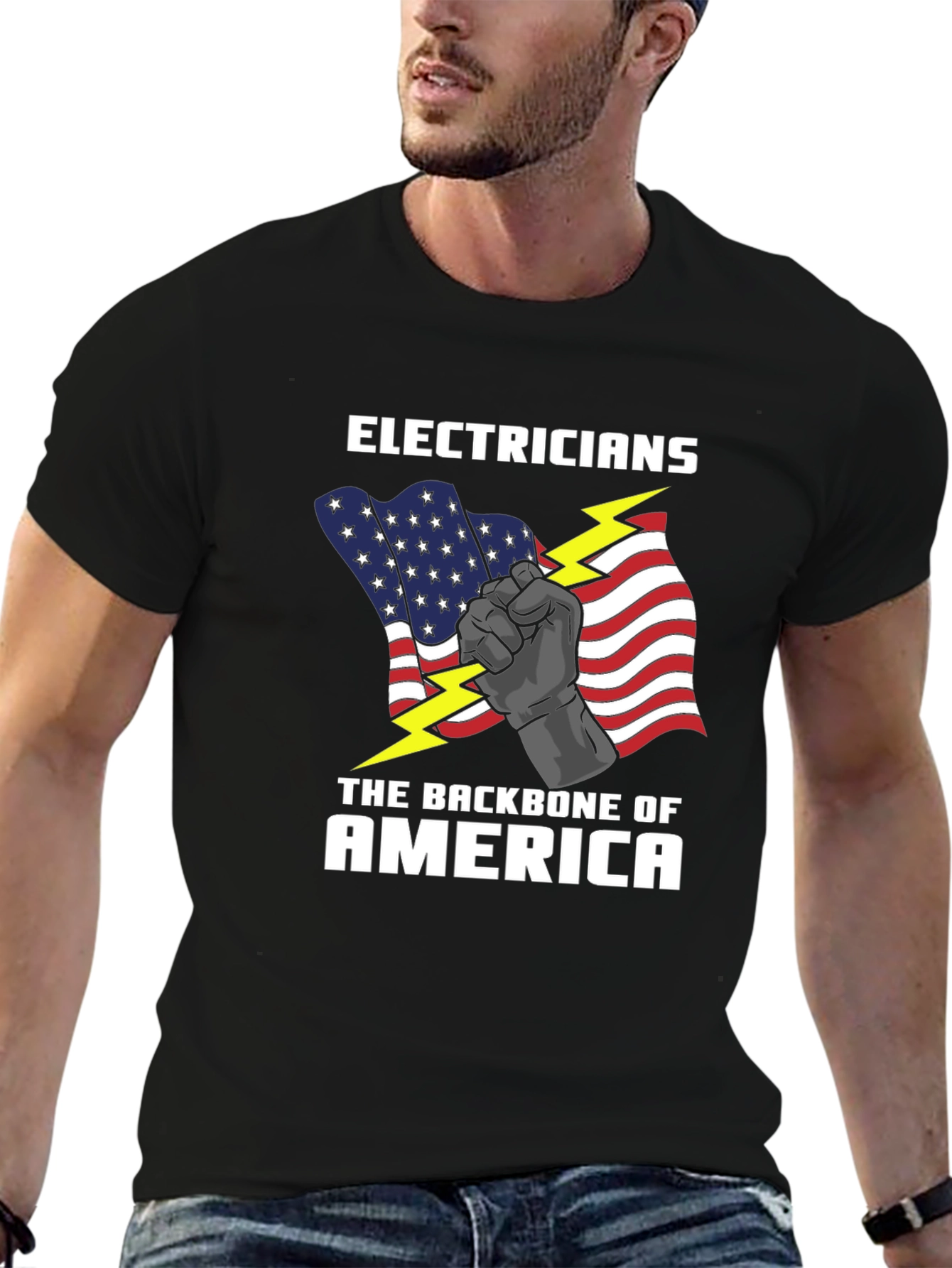 Electricians Backbone of America Graphic T-Shirt