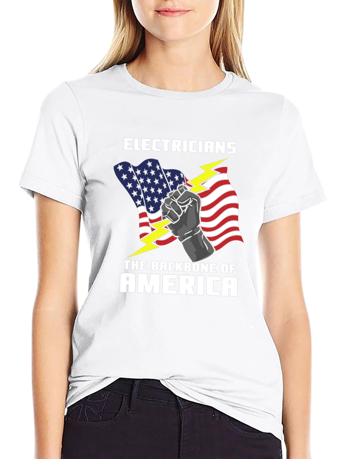Electricians Backbone of America Graphic T-Shirt