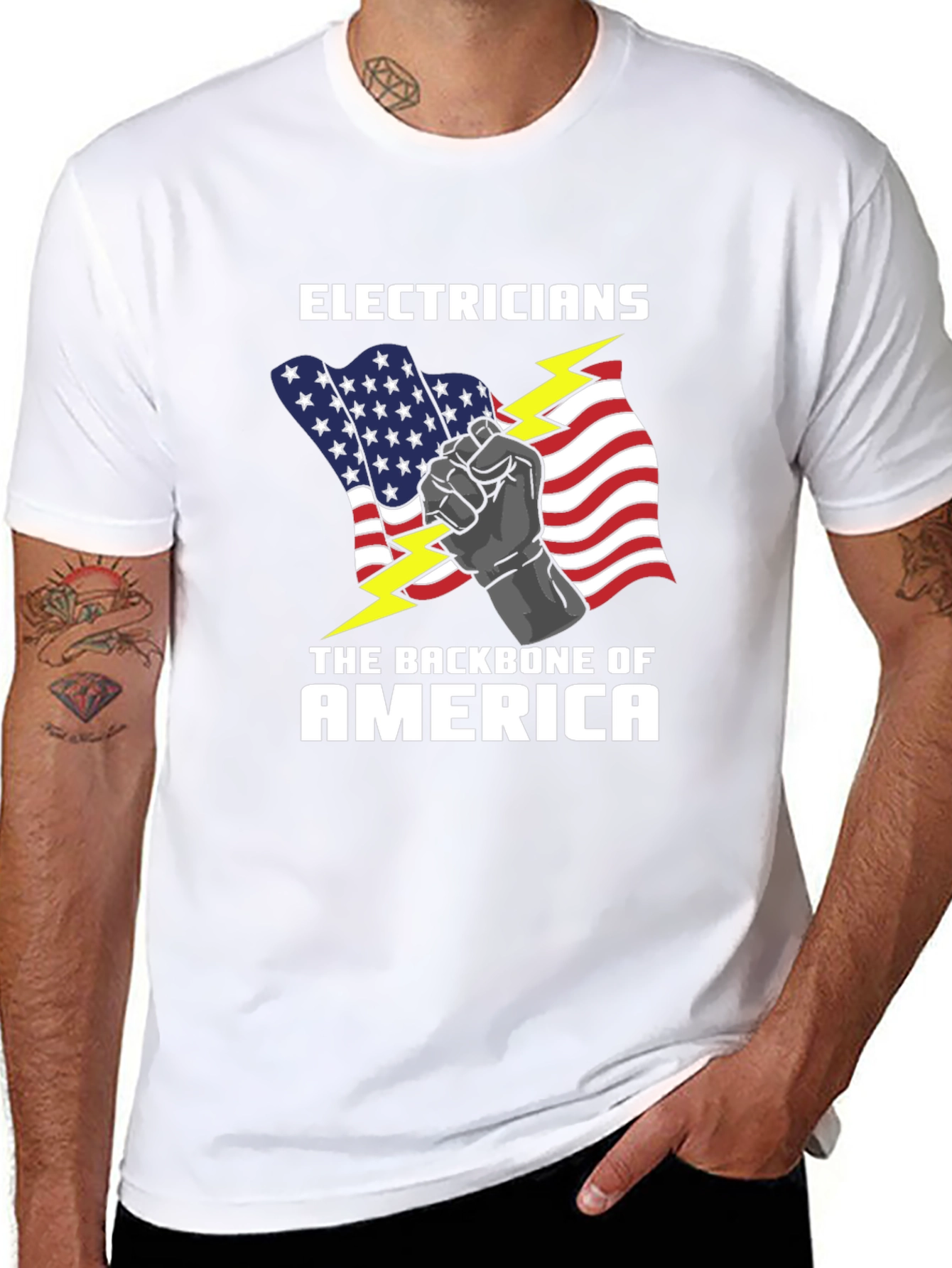 Electricians Backbone of America Graphic T-Shirt