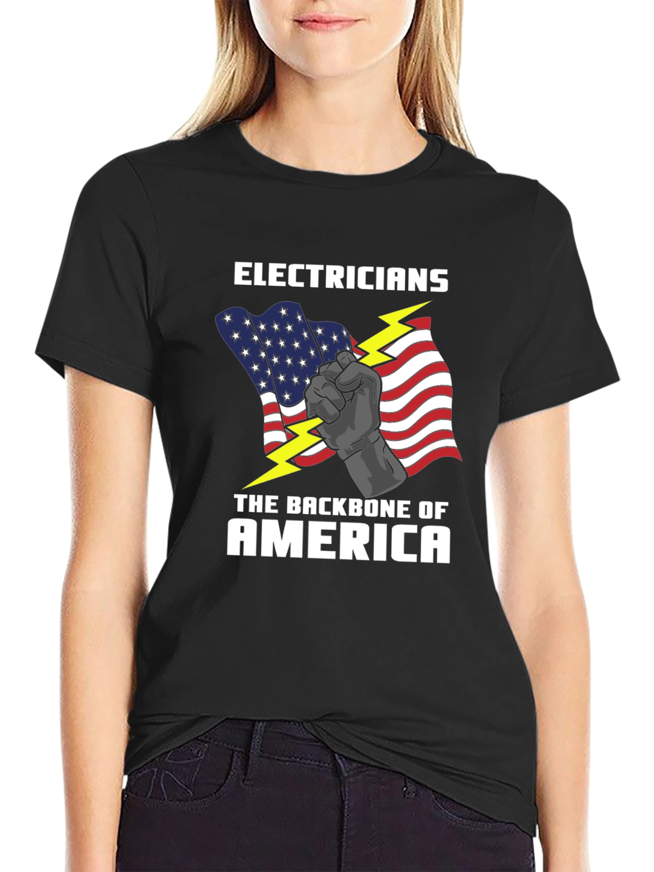 Electricians Backbone of America Graphic T-Shirt