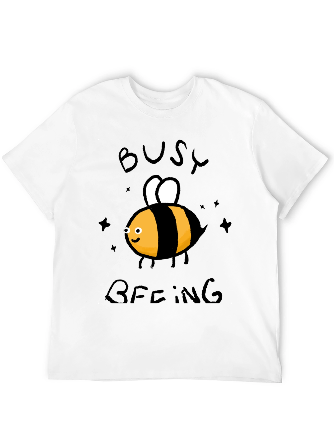 Busy Beeing T-Shirt - Black Crew Neck Graphic Tee