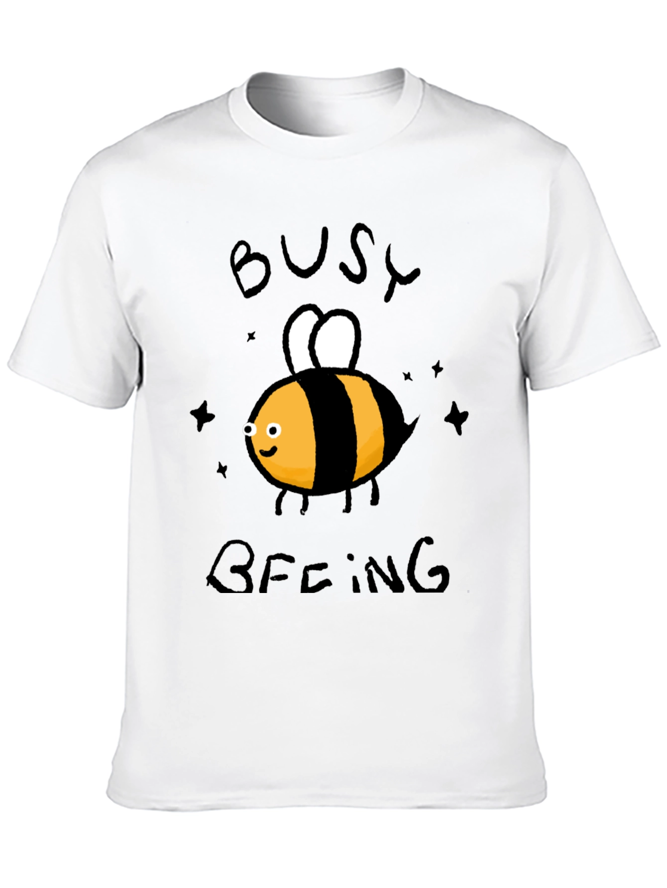 Busy Beeing T-Shirt - Black Crew Neck Graphic Tee