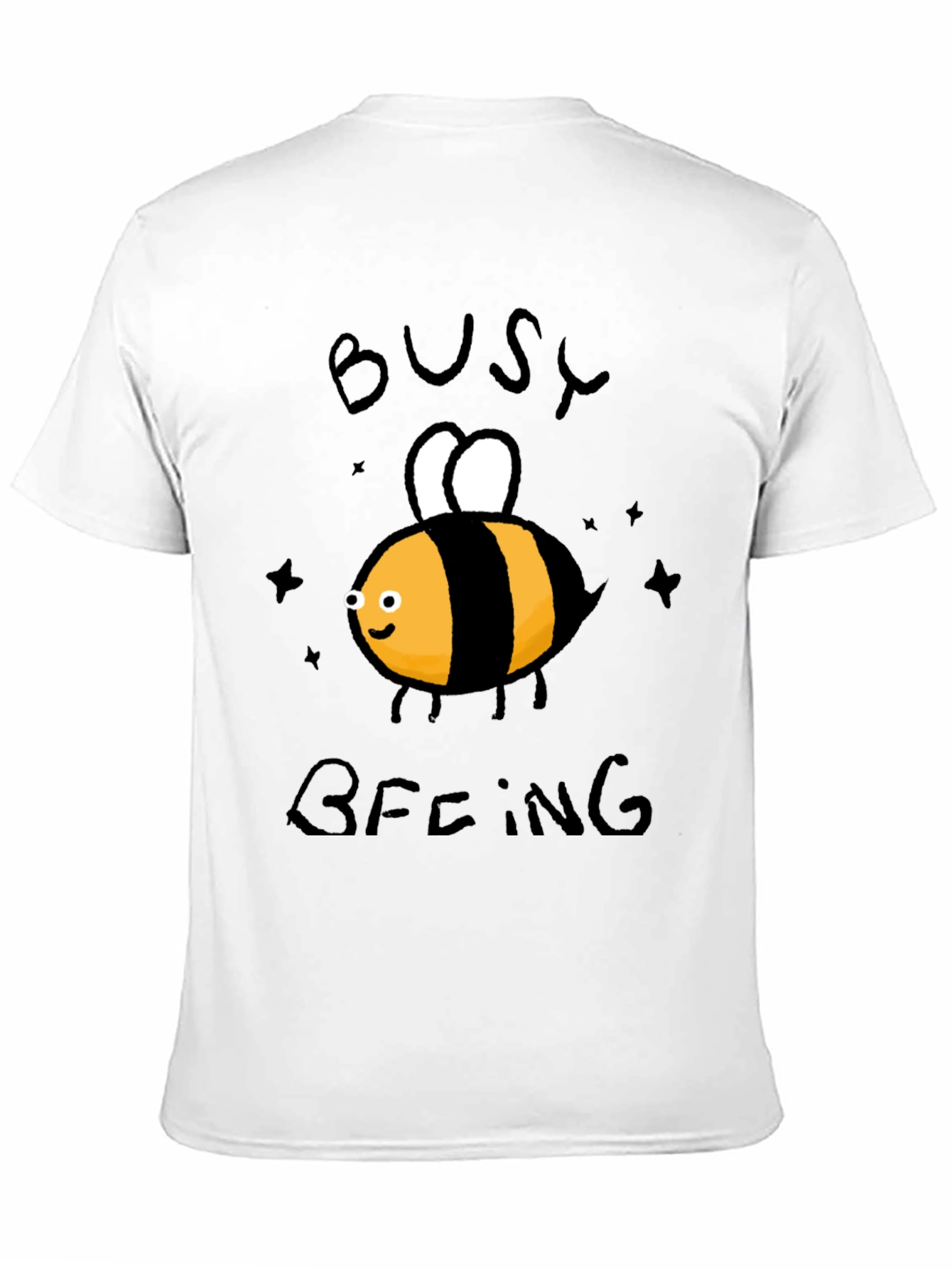 Busy Beeing T-Shirt - Black Crew Neck Graphic Tee