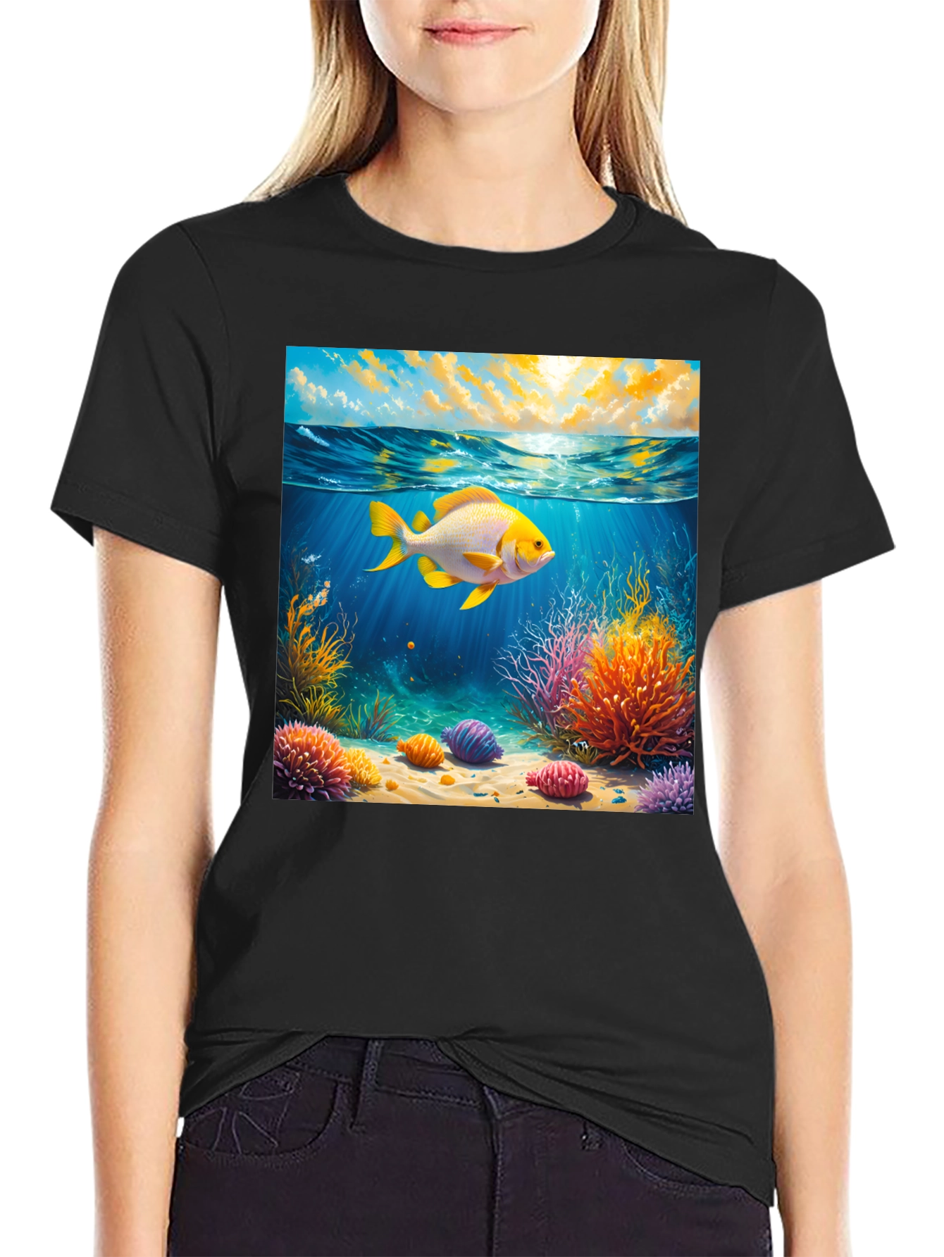 Underwater Goldfish Graphic Tee