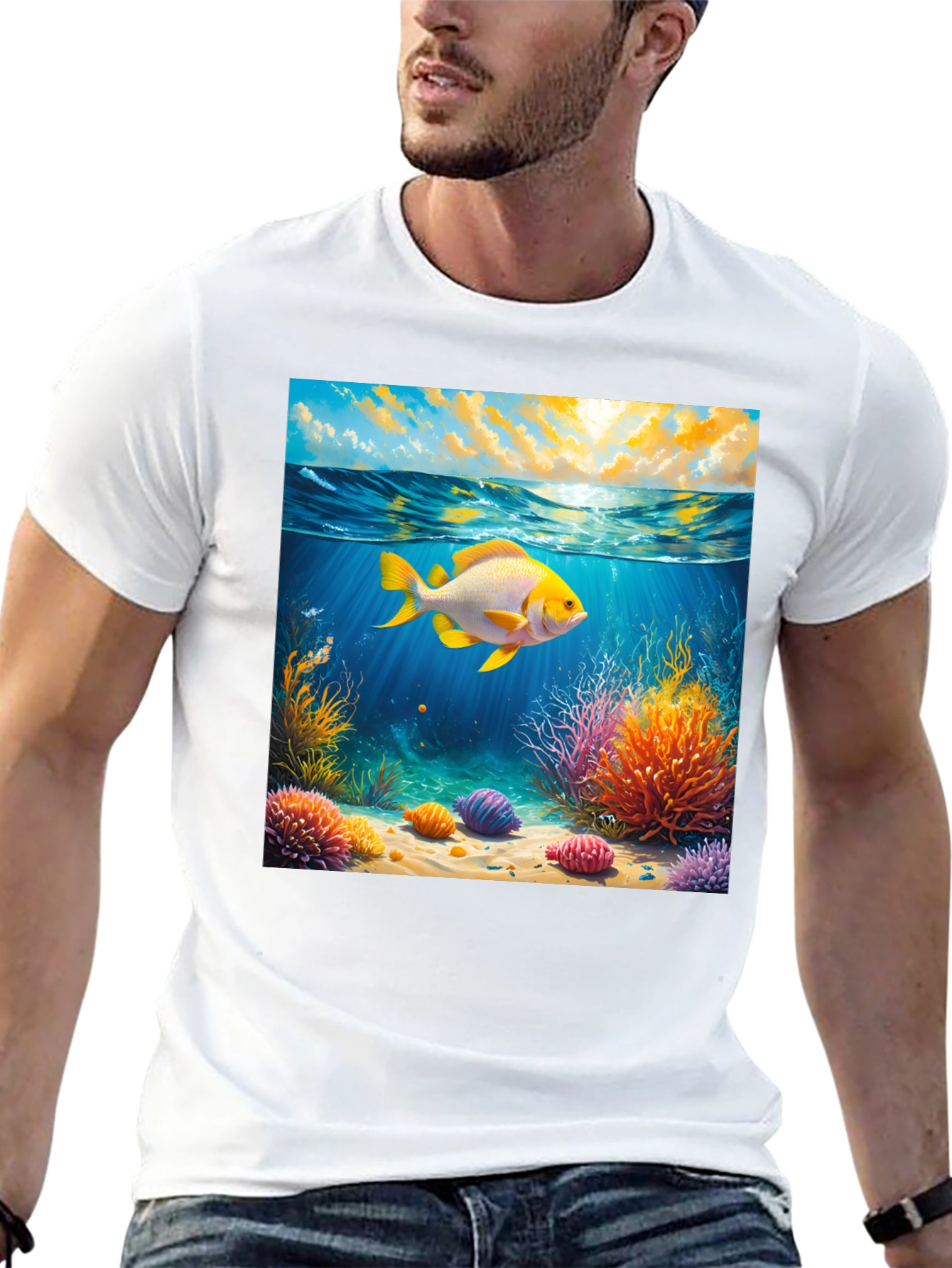 Underwater Goldfish Graphic Tee