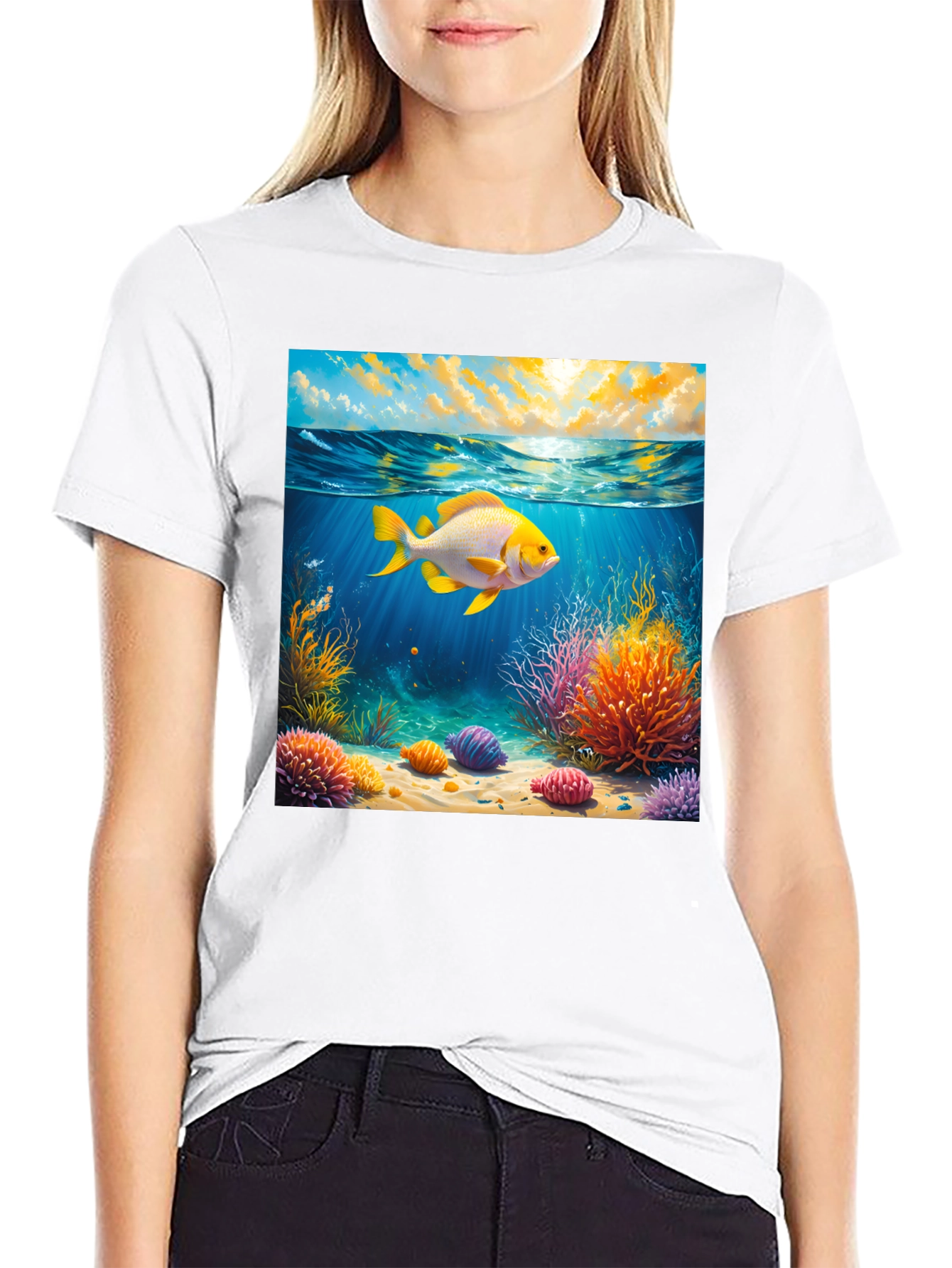 Underwater Goldfish Graphic Tee