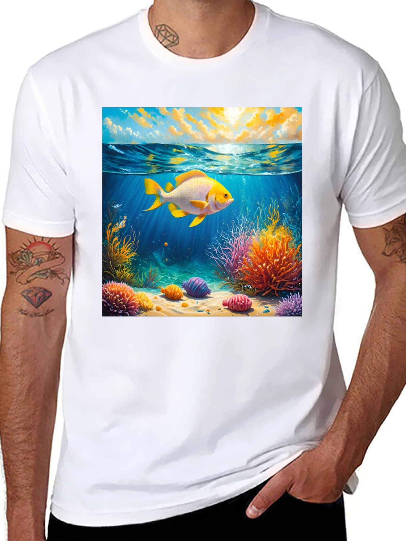 Underwater Goldfish Graphic Tee