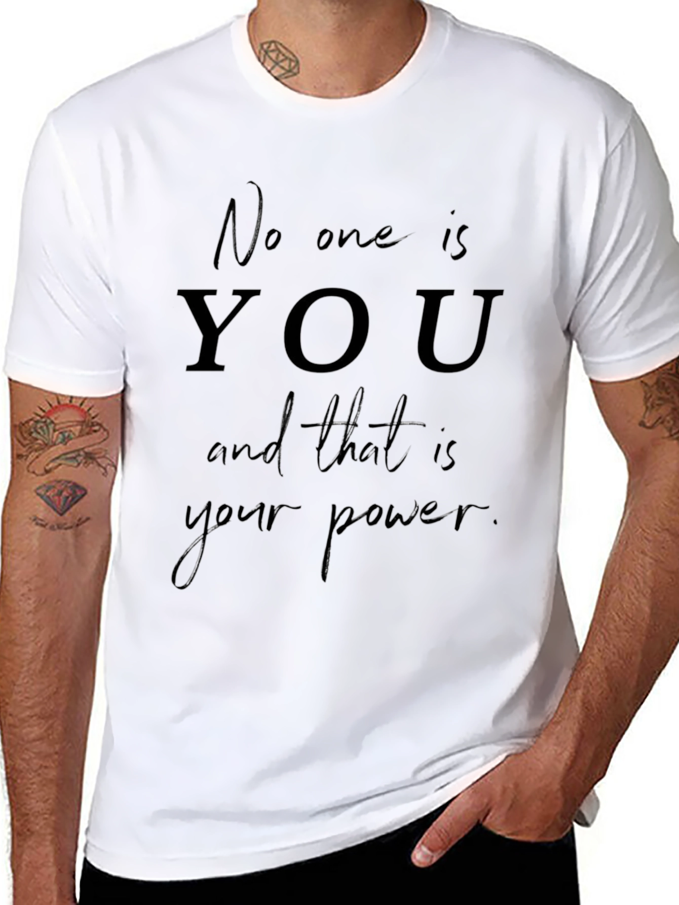 Empowering No One Is You Graphic Tee - Black