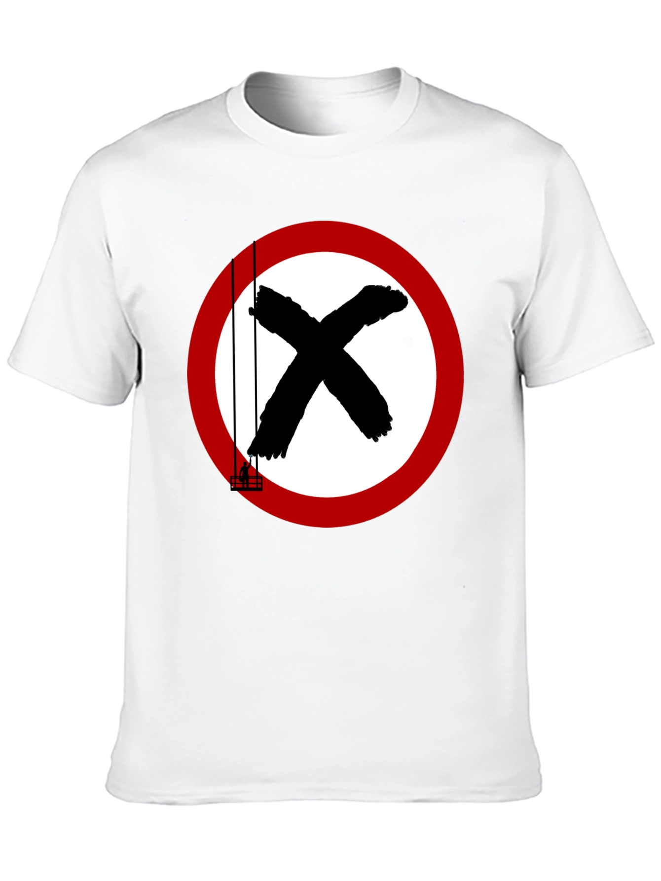 Black T-Shirt with Circular X Design
