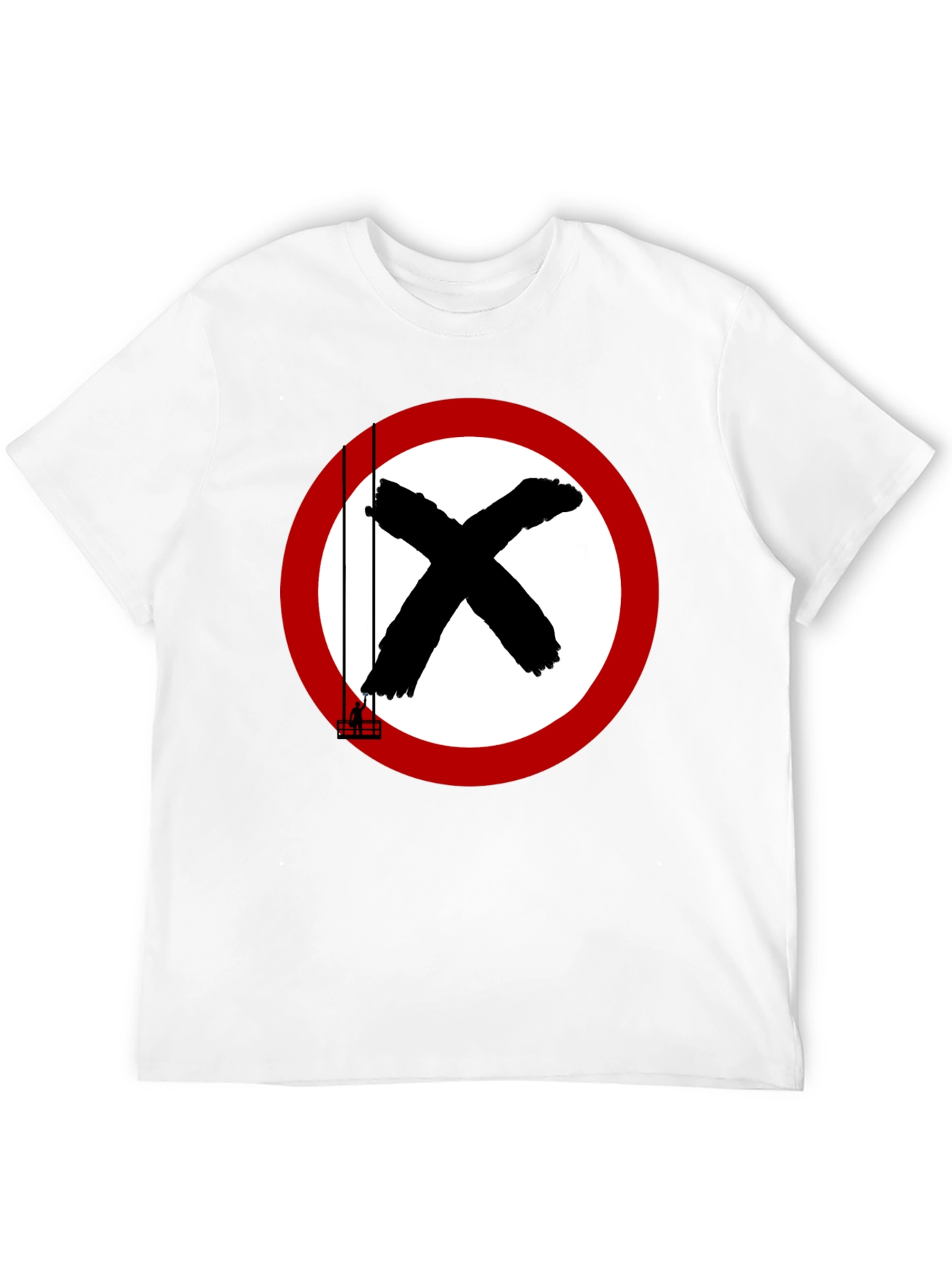 Black T-Shirt with Circular X Design