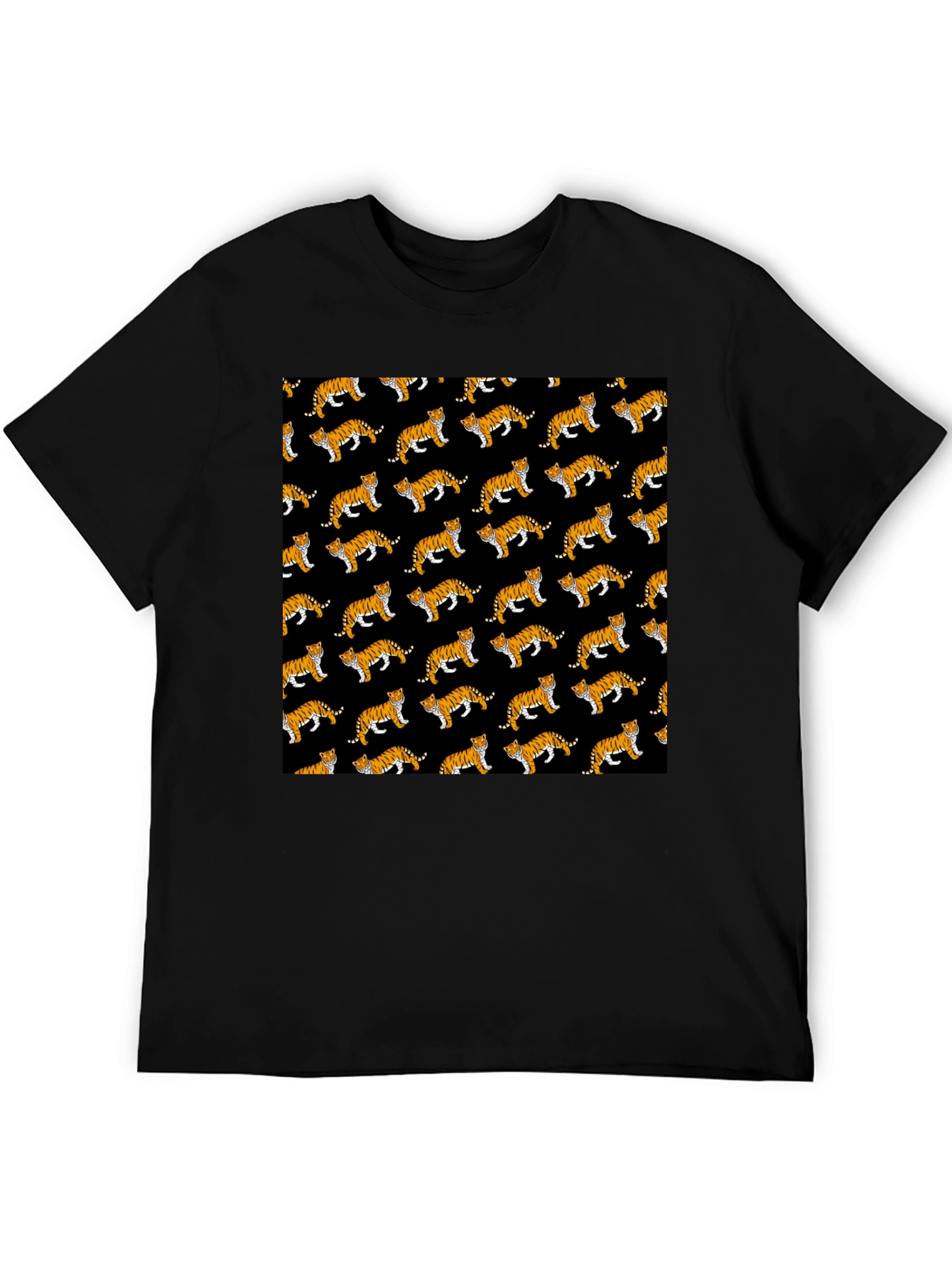 Tiger Pattern Black T-Shirt