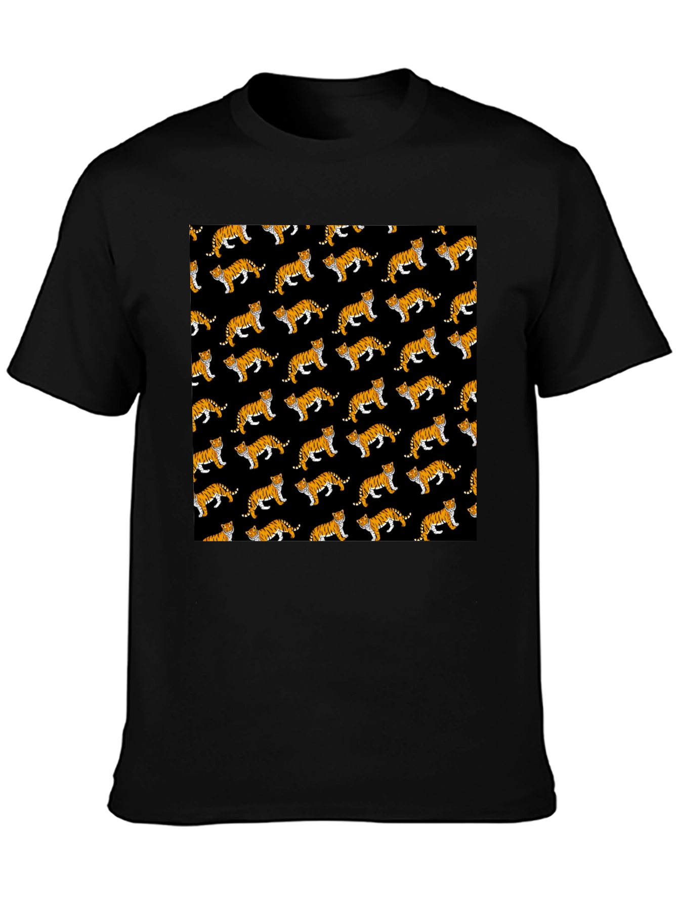 Tiger Pattern Black T-Shirt