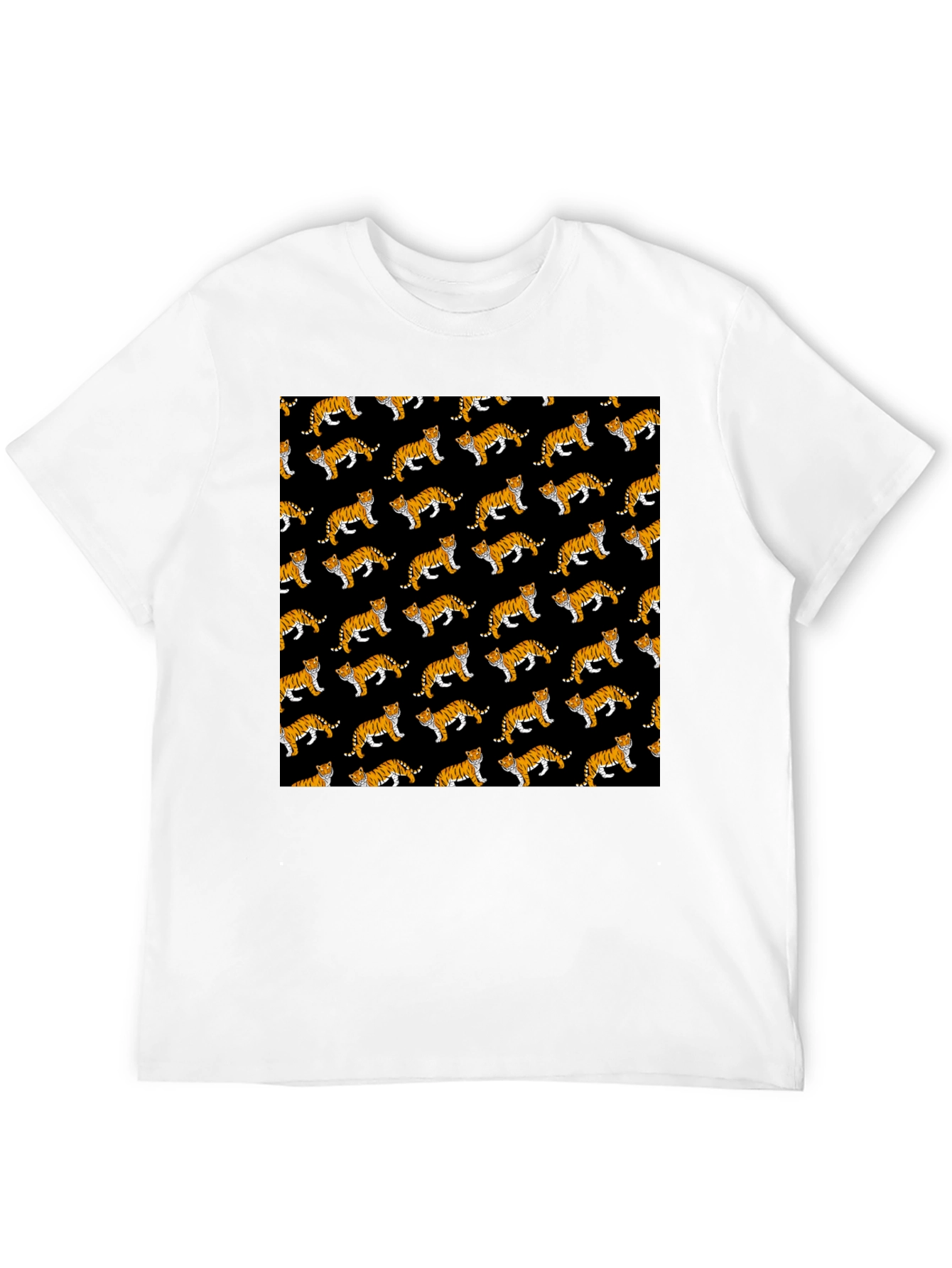 Tiger Pattern Black T-Shirt