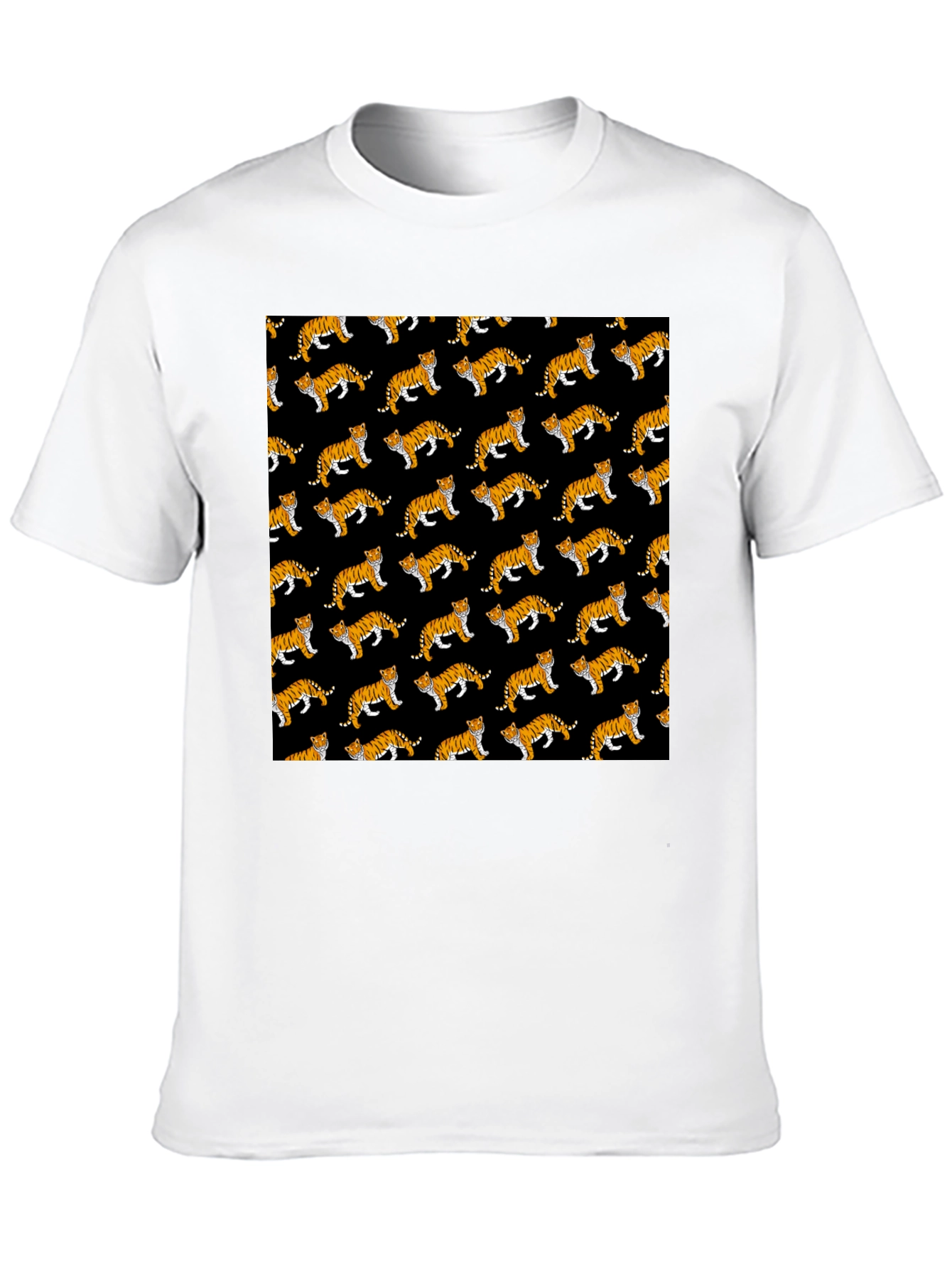 Tiger Pattern Black T-Shirt