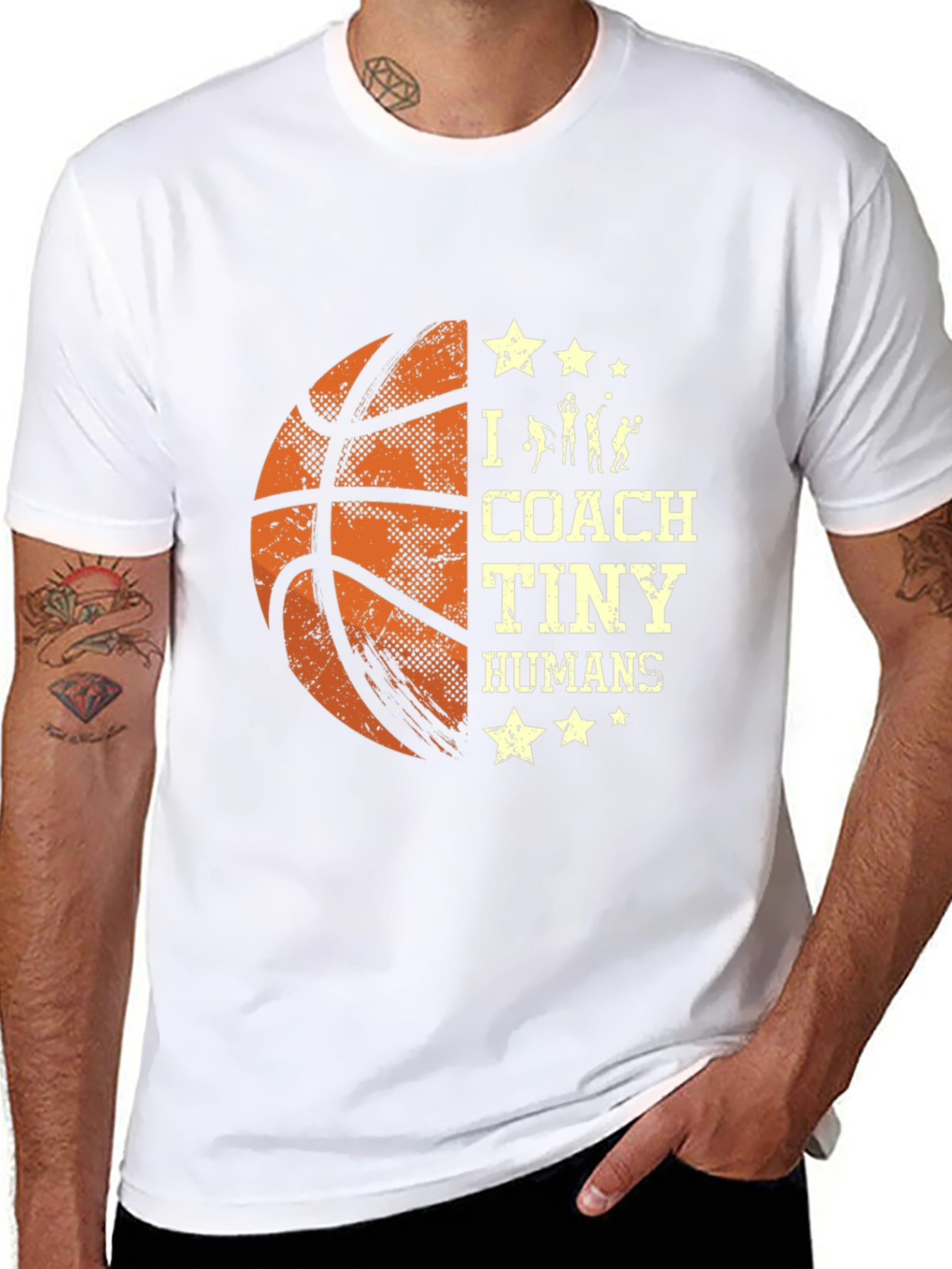 Basketball Coach T-Shirt I Coach Tiny Humans Tee
