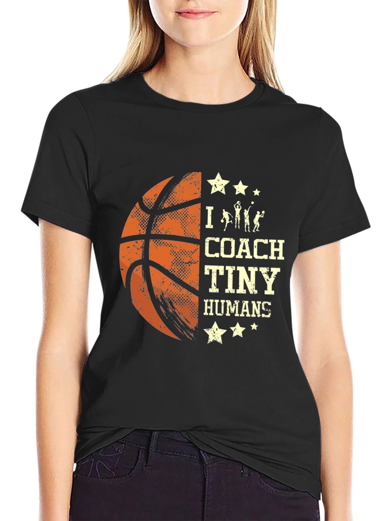 Basketball Coach T-Shirt I Coach Tiny Humans Tee