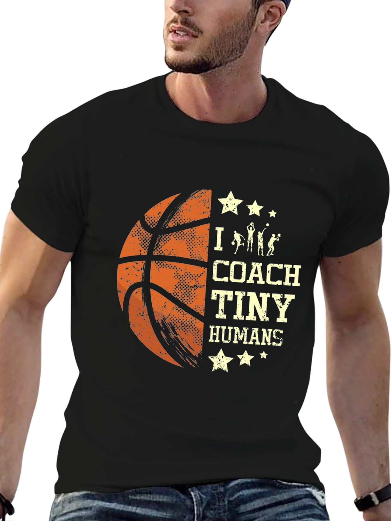 Basketball Coach T-Shirt I Coach Tiny Humans Tee