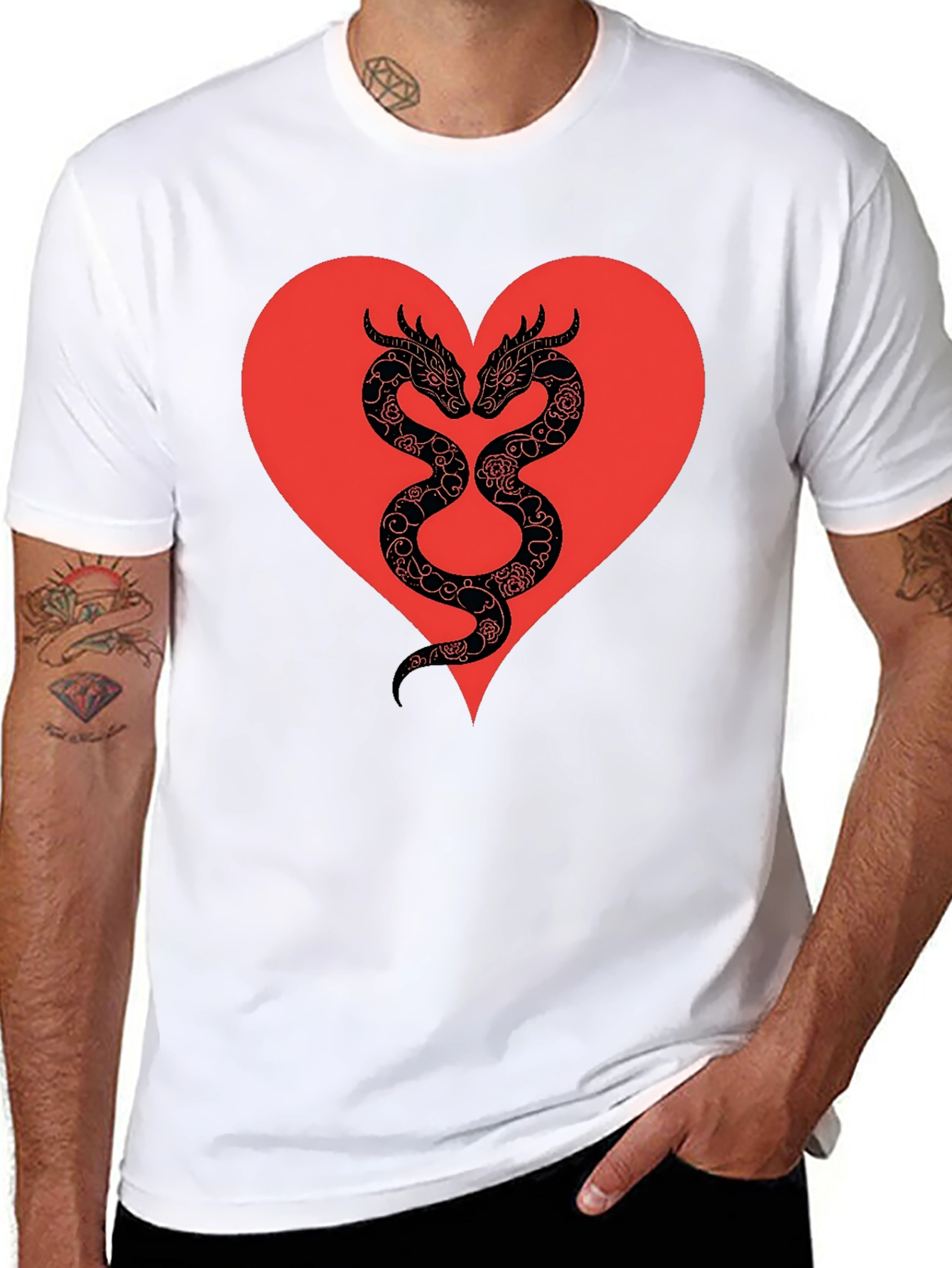 Dragon Heart Graphic Tee - Black