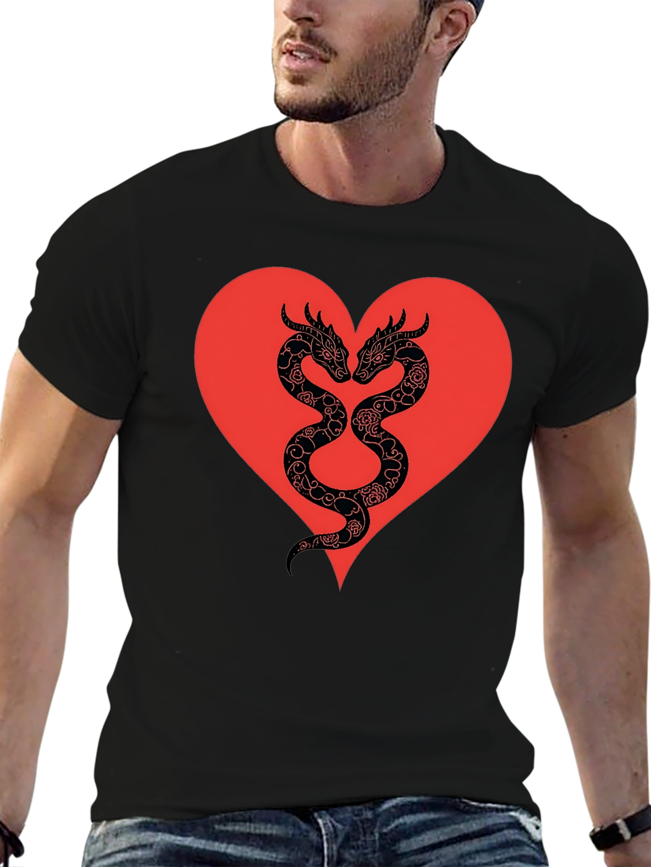 Dragon Heart Graphic Tee - Black