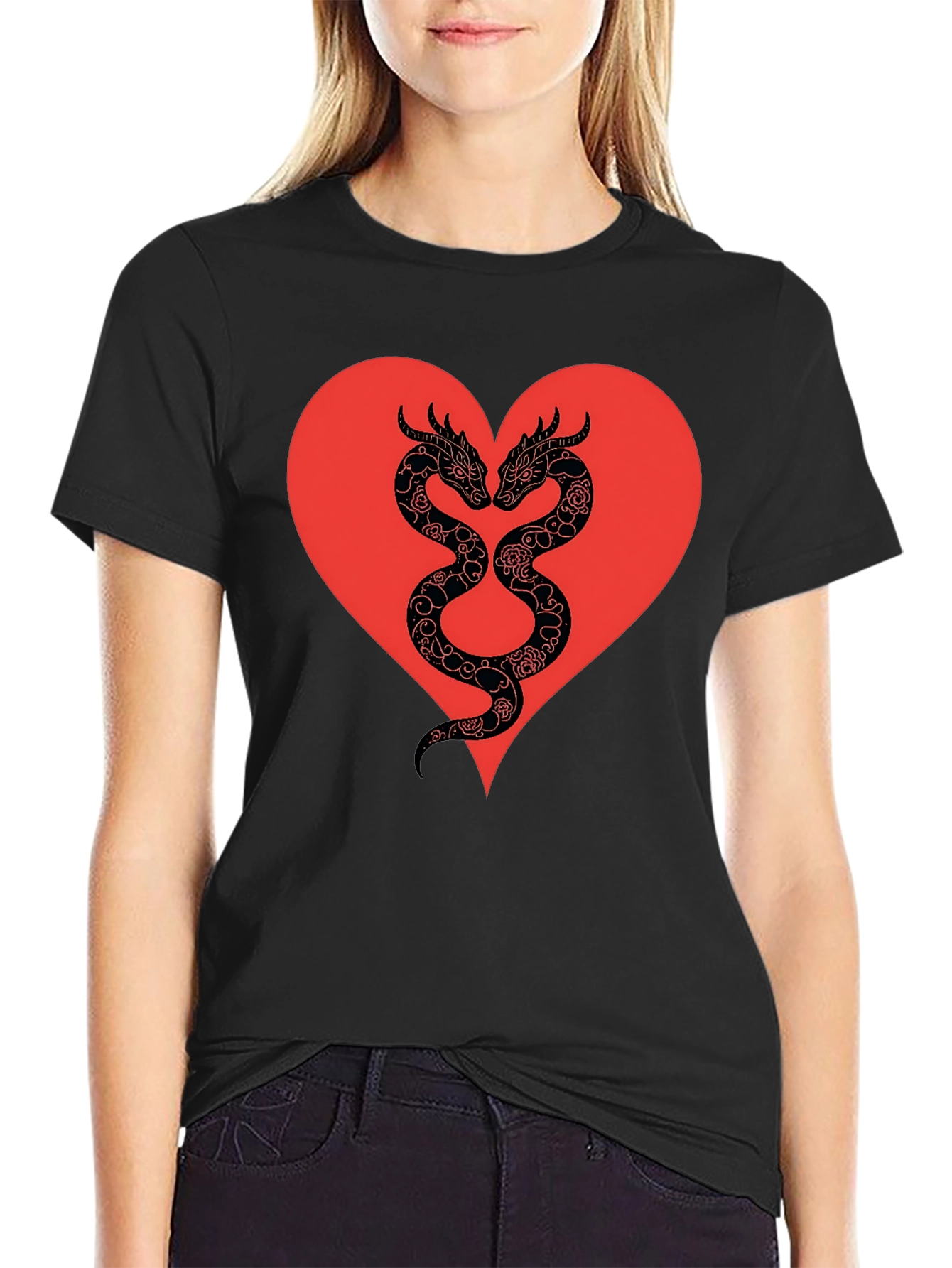 Dragon Heart Graphic Tee - Black