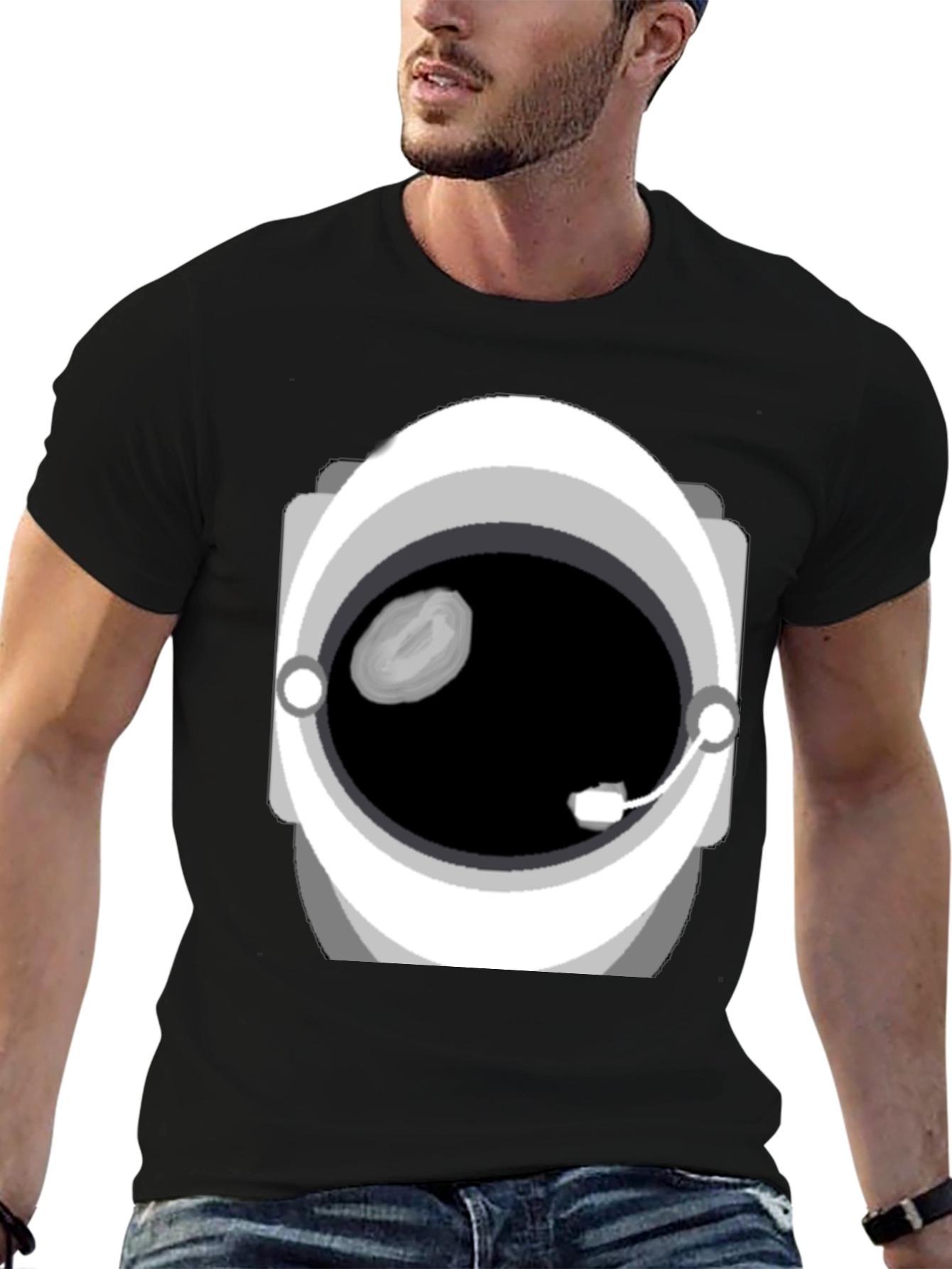 Astronaut Helmet Graphic Tee - Space Explorer Fashion